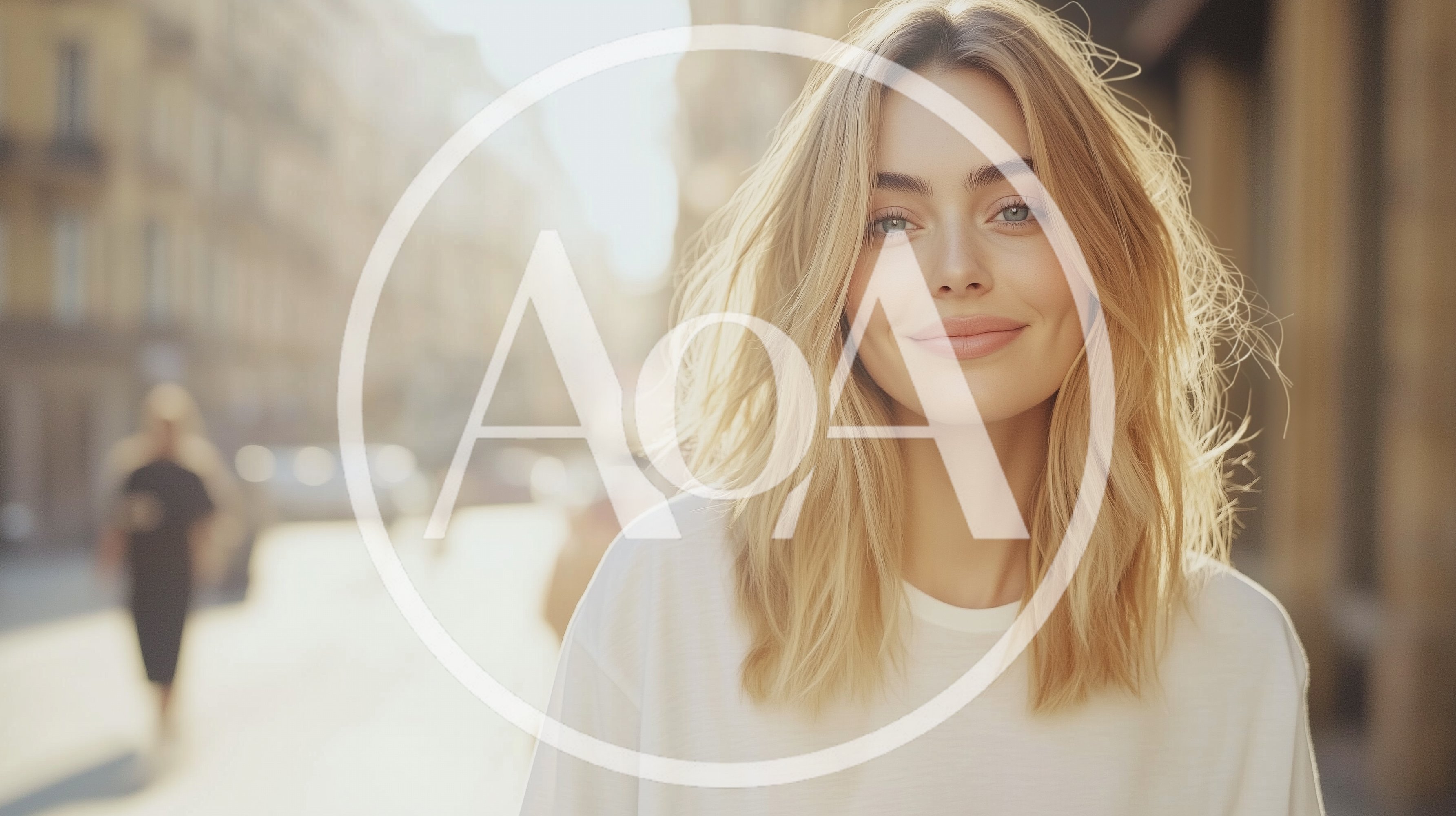 Portrait Of A Smiling Blonde Woman Outdoors