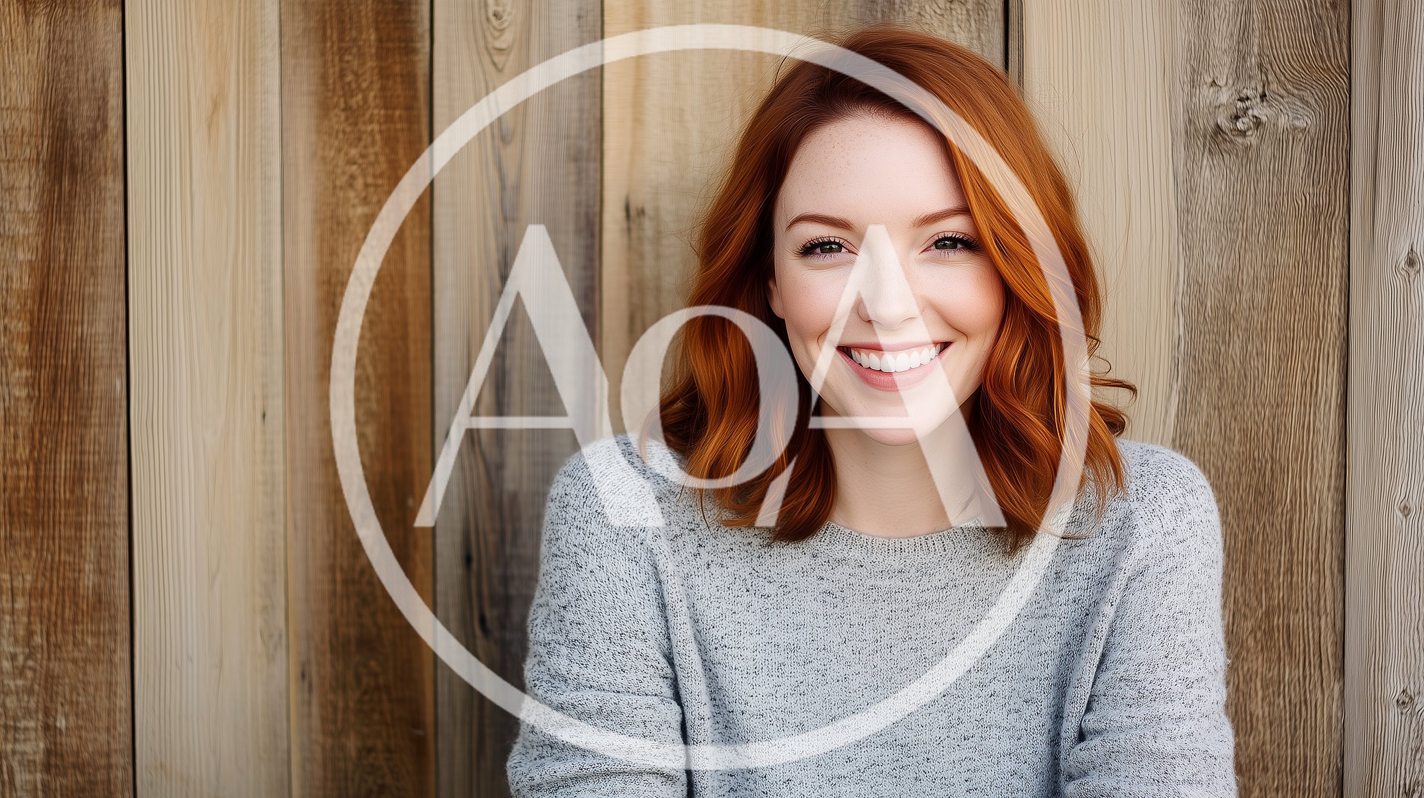 Portrait Of A Smiling Young Woman With Red Hair