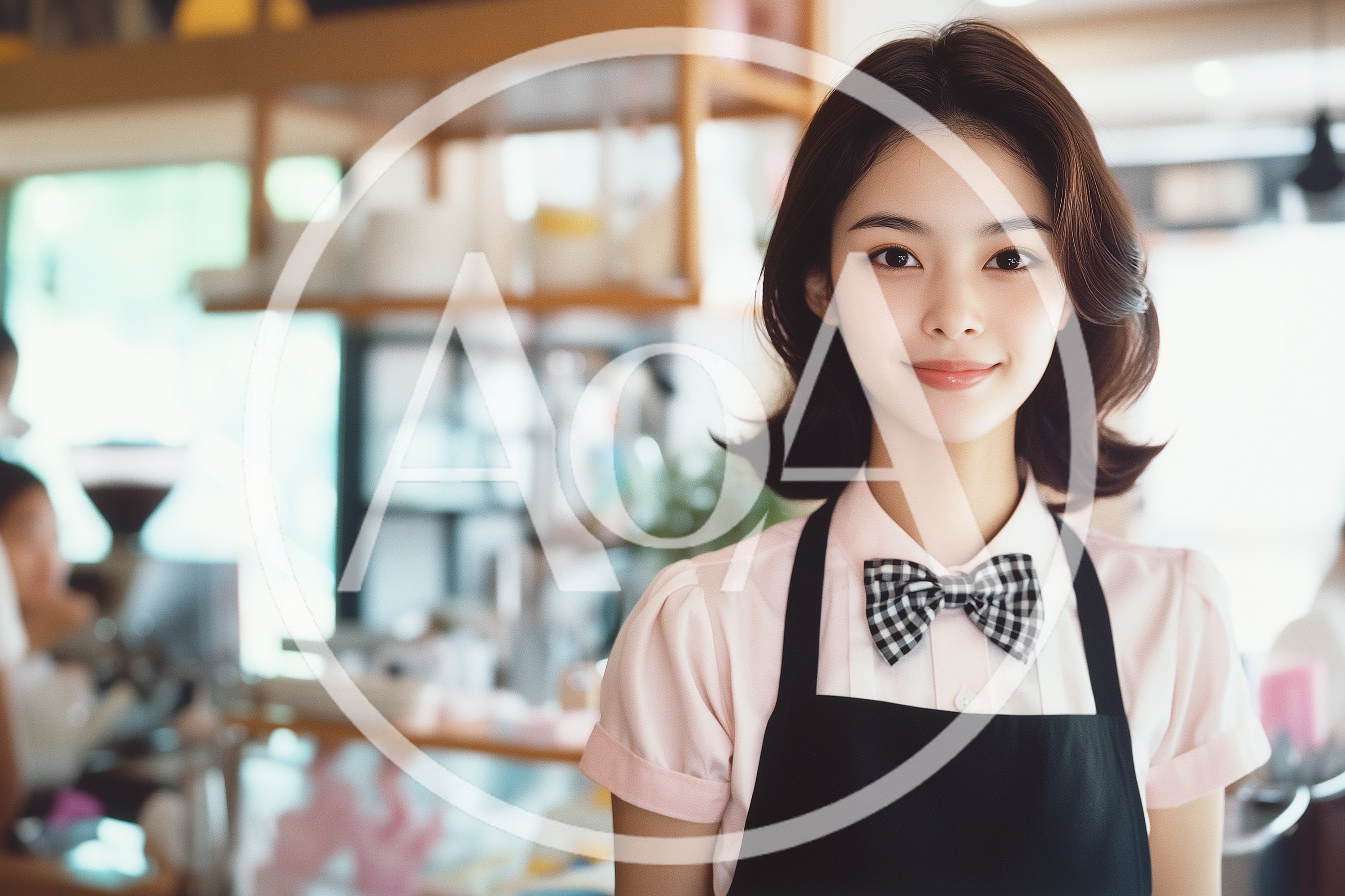 Young Asian Barista Smiling In A Coffee Shop
