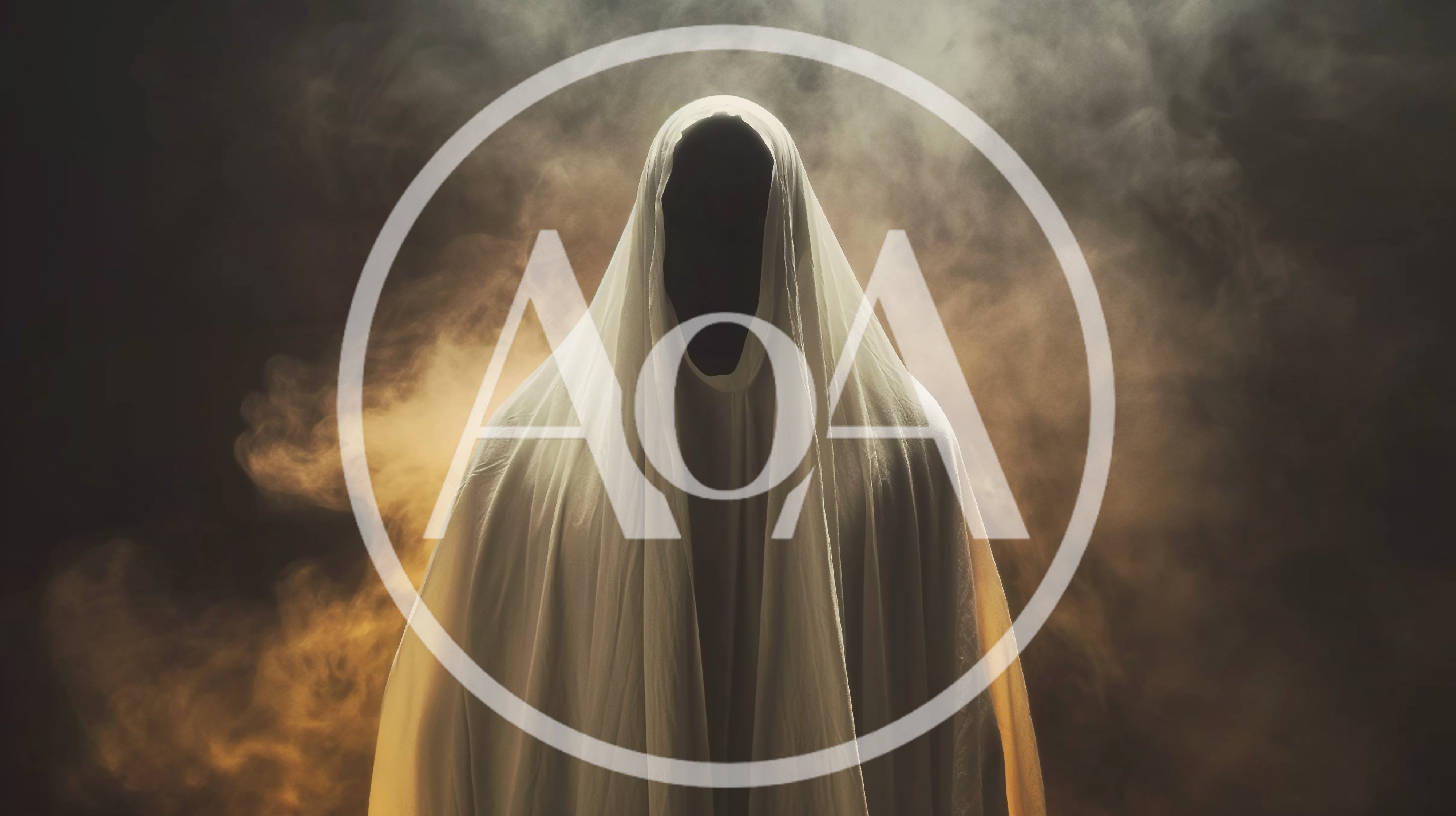 Ethereal Ghostly Figure In White Robes