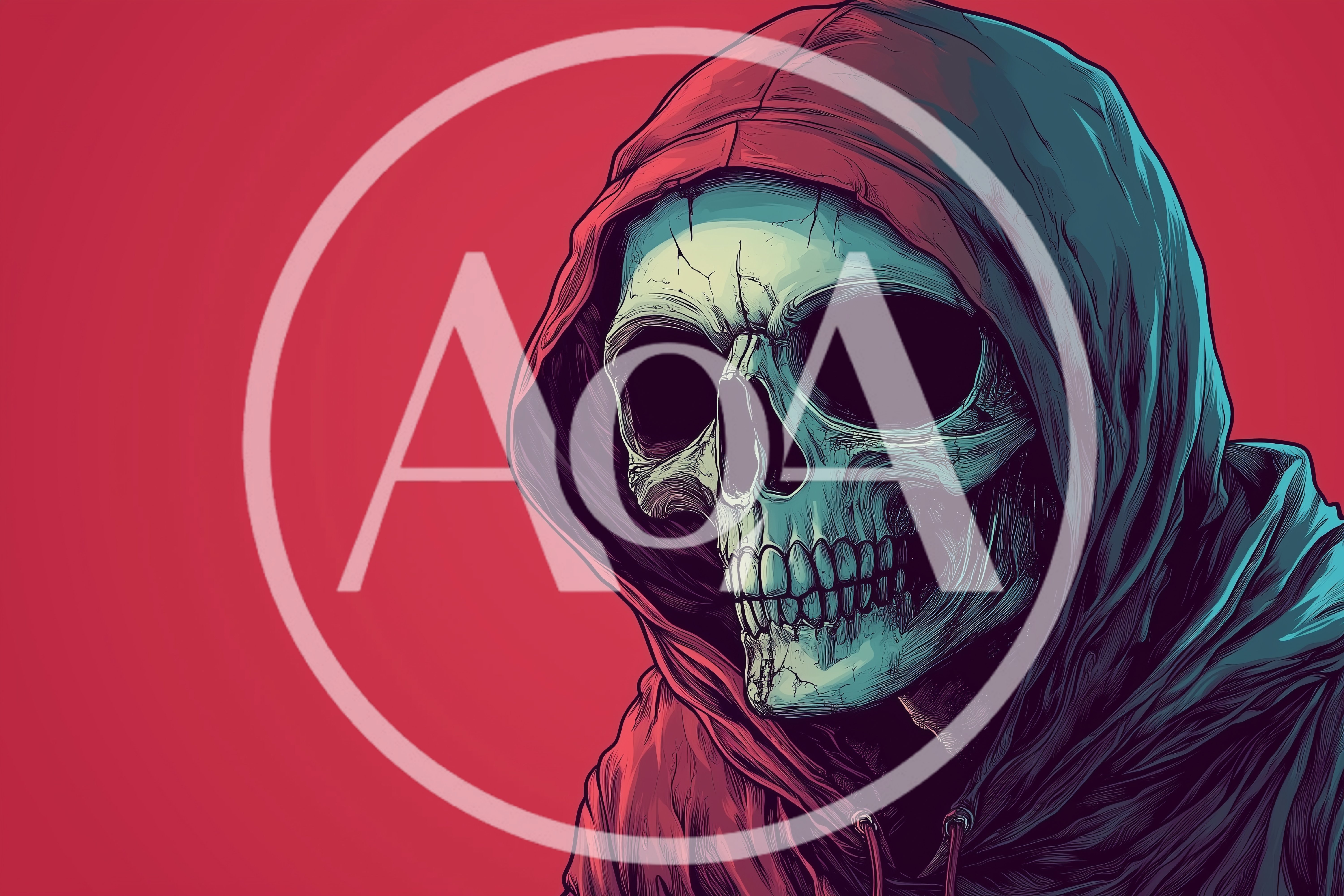 Stylized Skull Wearing A Hooded Sweatshirt