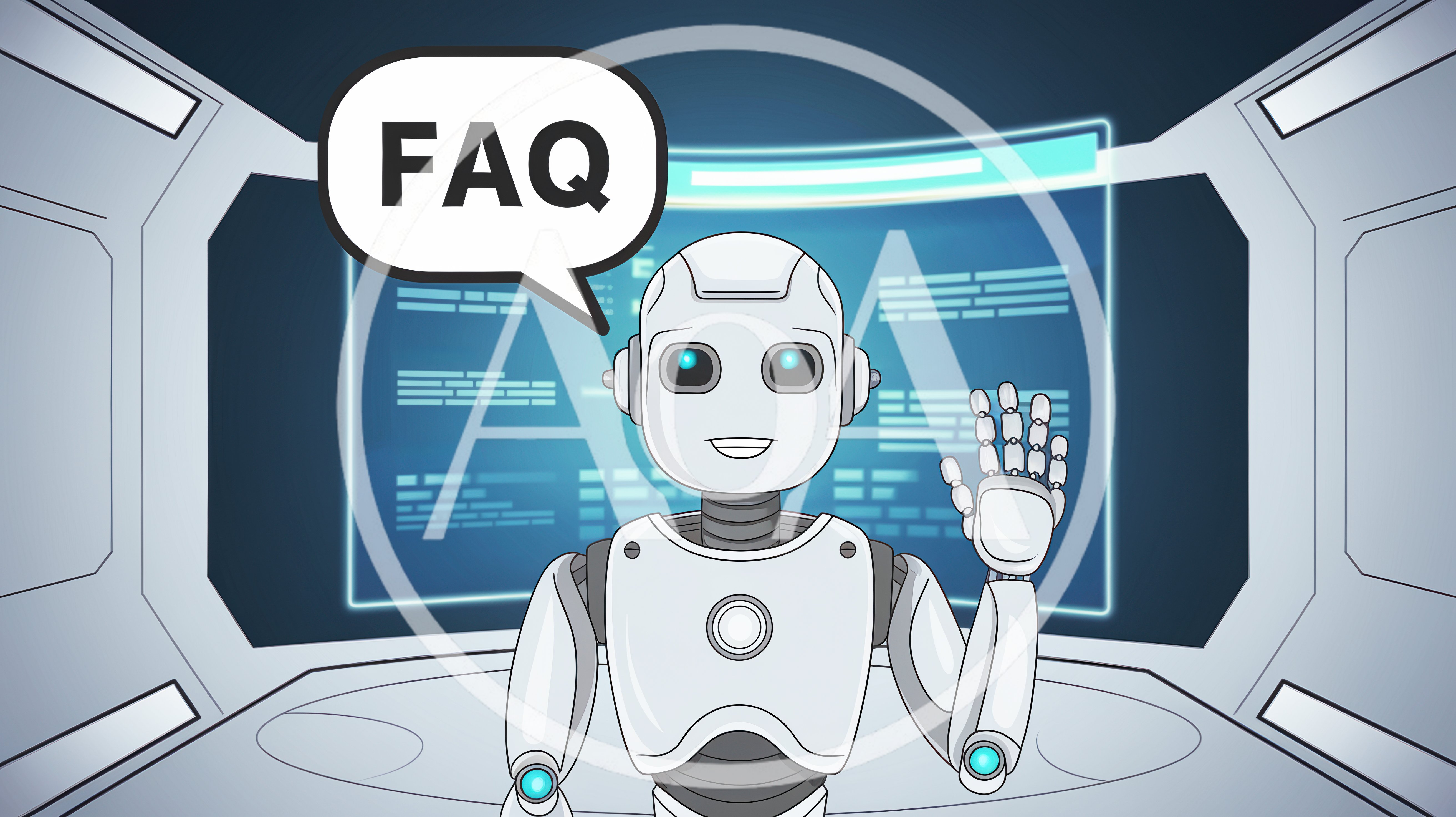 Friendly White Robot Waving Hello In Futuristic Setting