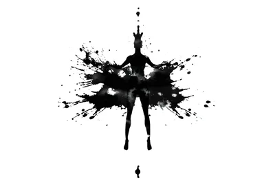 Abstract Ink Splatter Silhouette Of A Crowned Queen