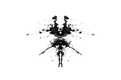 Symmetrical Black Ink Blot Rorschach Test Pattern
