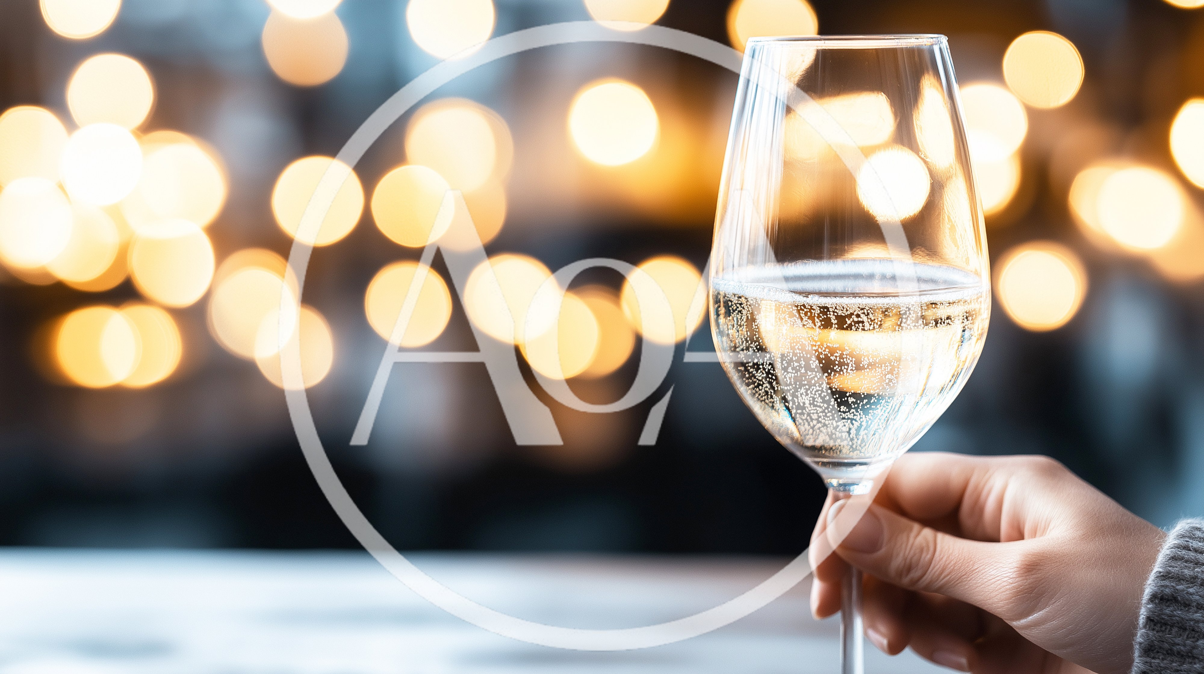 Hand Holding A Glass Of Sparkling Wine