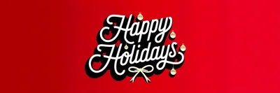 Happy Holidays Text Graphic With Christmas Ornaments