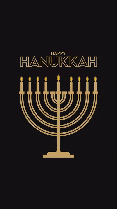 Minimalist Gold Menorah Illustration For Hanukkah Celebration
