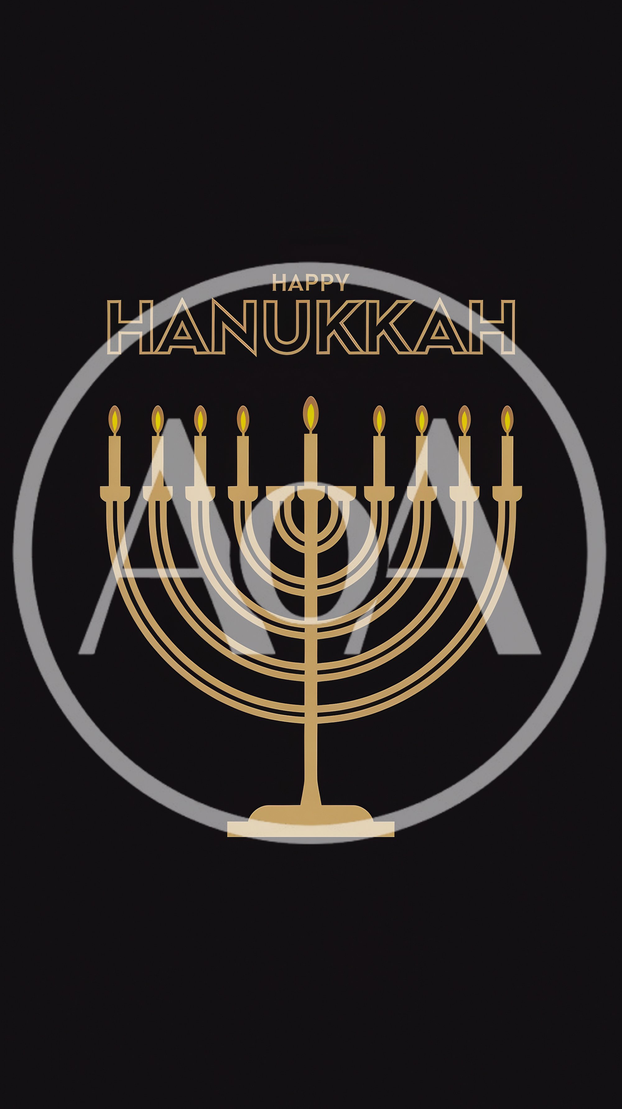 Minimalist Gold Menorah Illustration For Hanukkah Celebration