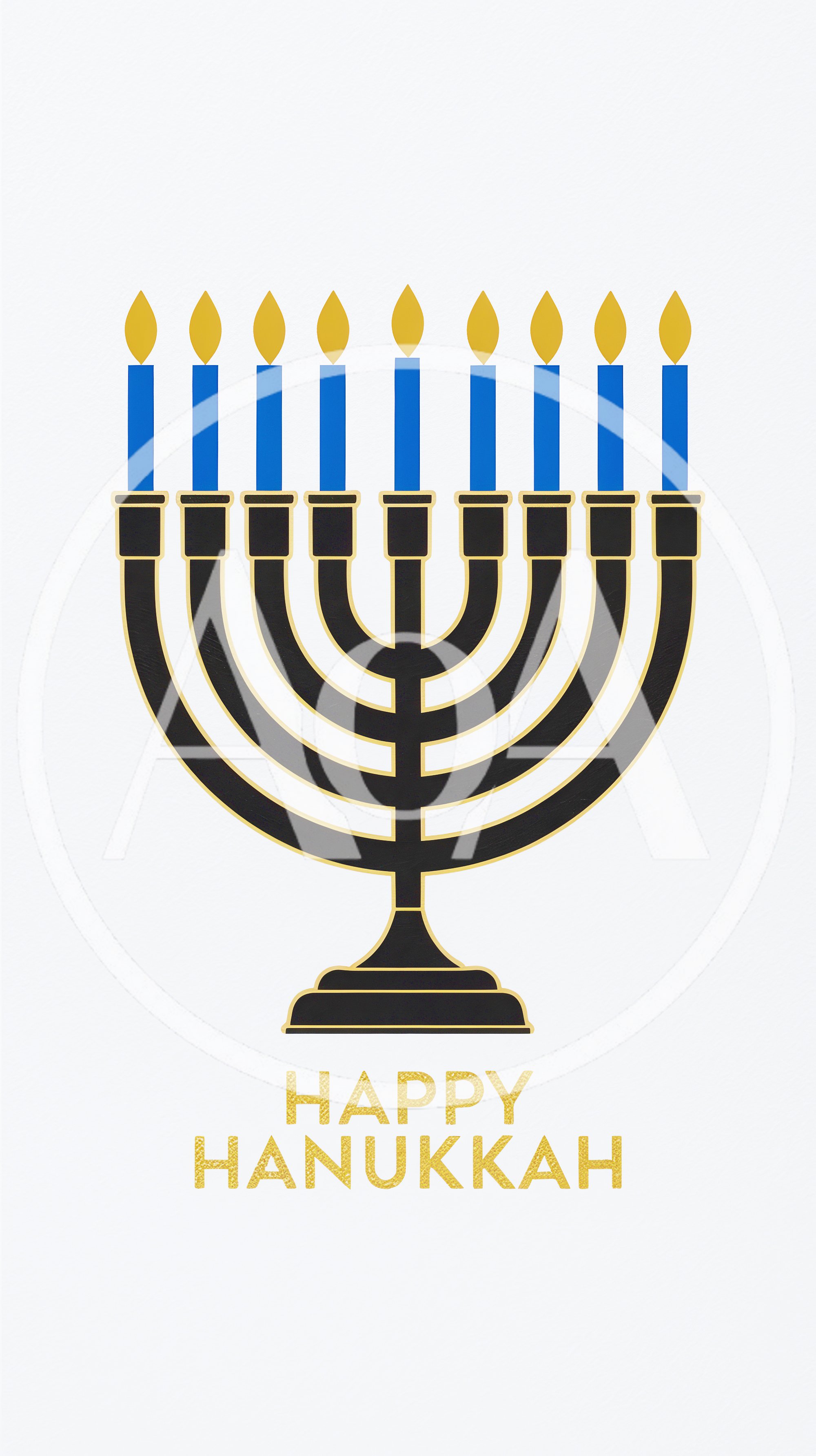 Minimalist Hanukkah Menorah Illustration With Gold Text
