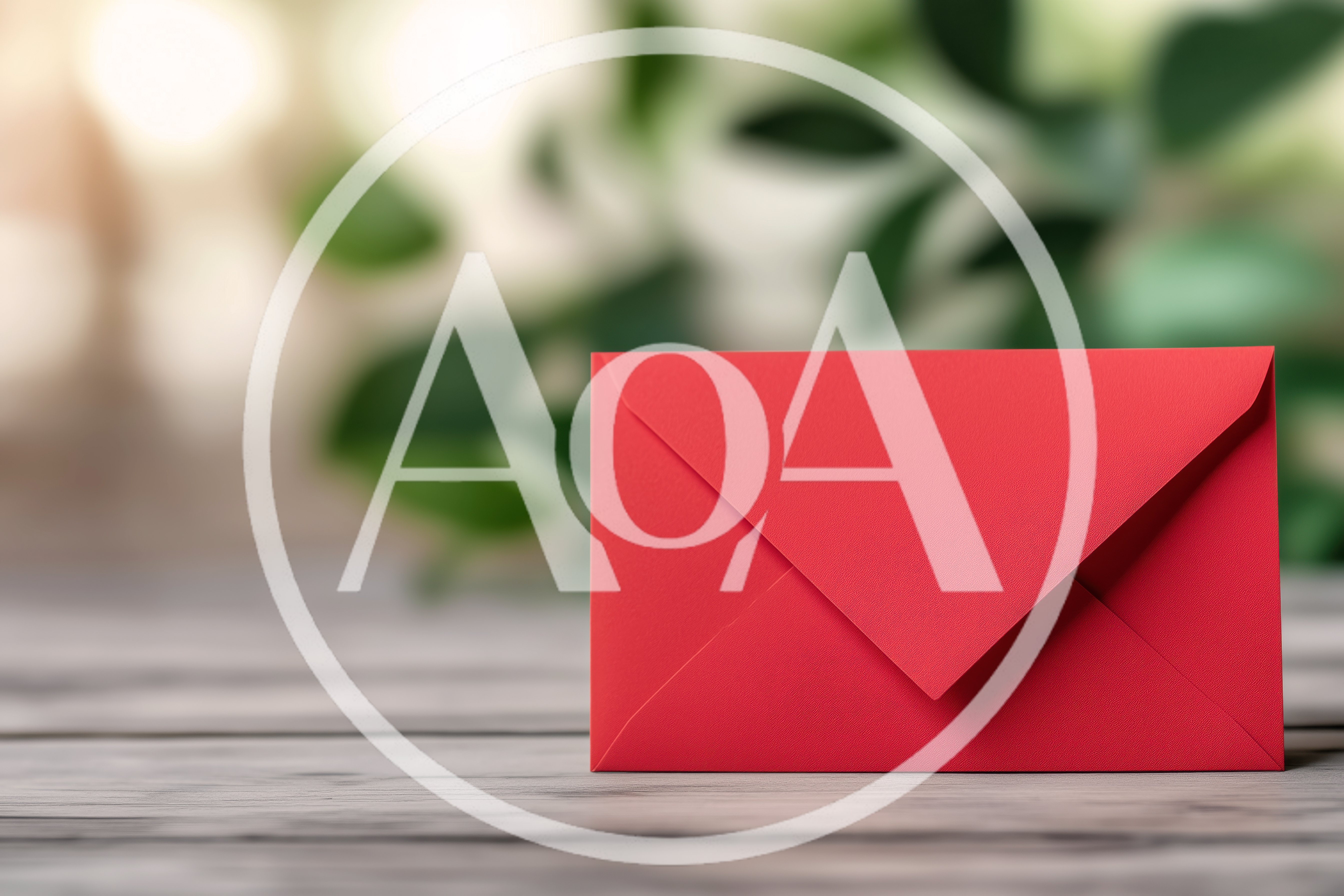 Red Envelope Resting On A Wooden Surface