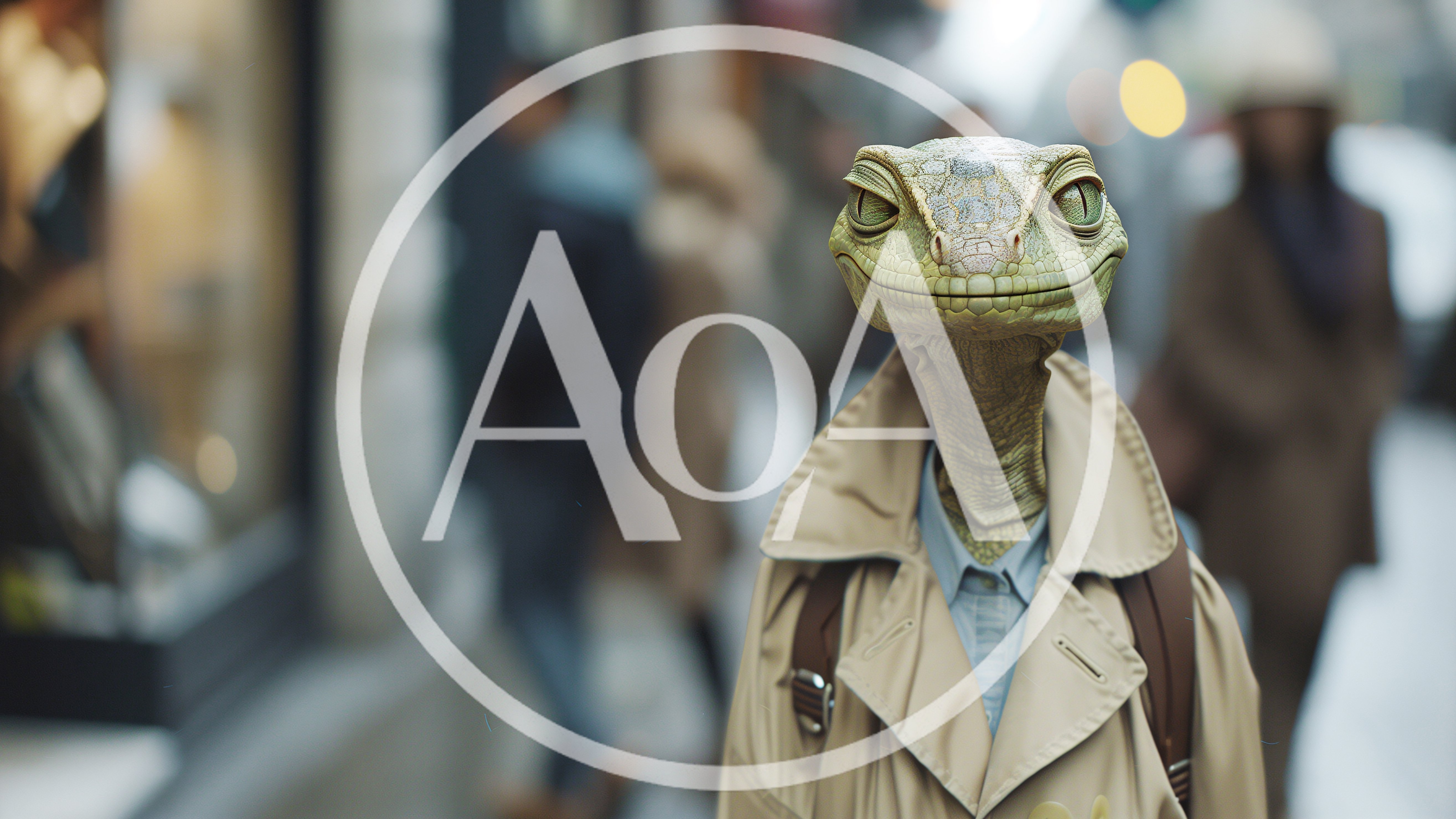 Anthropomorphic Lizard Character Wearing A Trench Coat