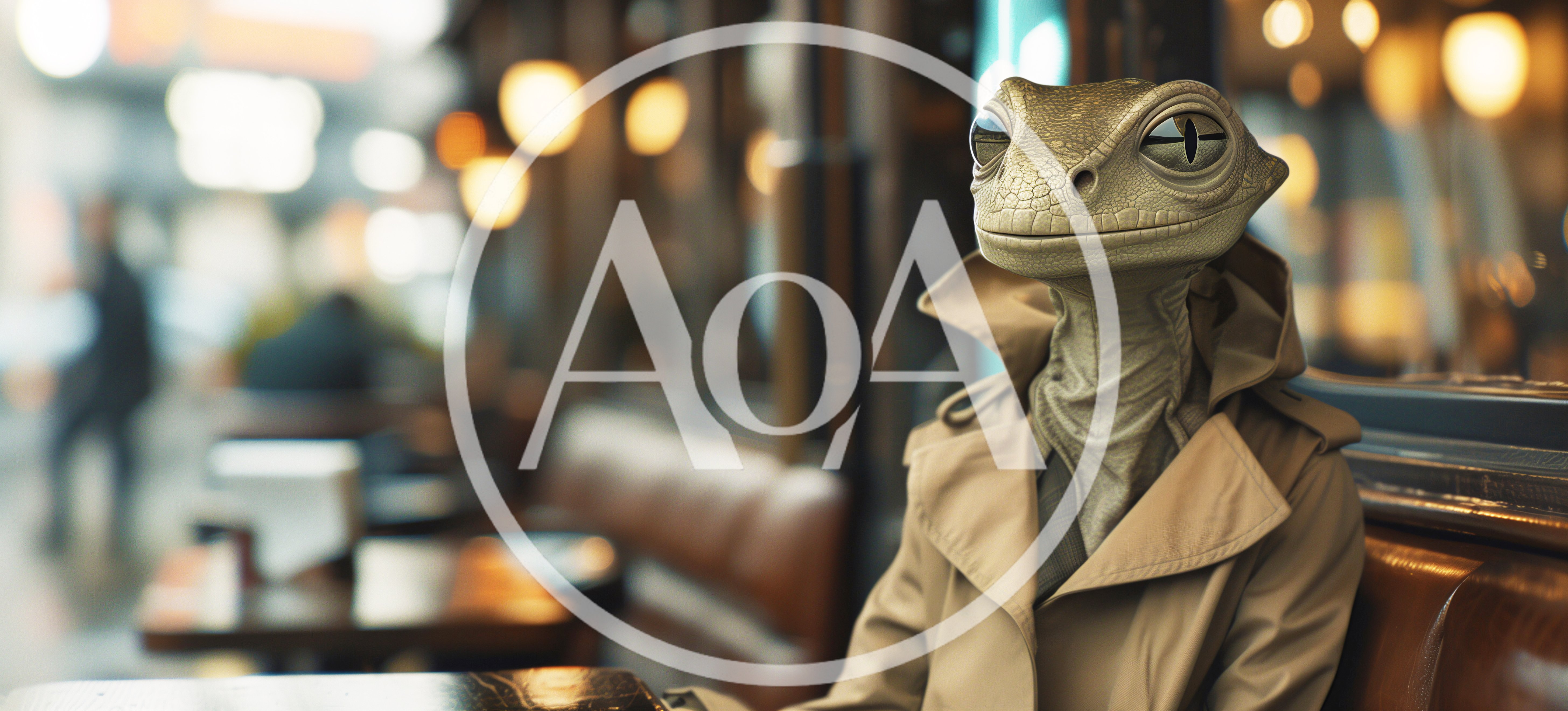Anthropomorphic Lizard Character Wearing A Trench Coat