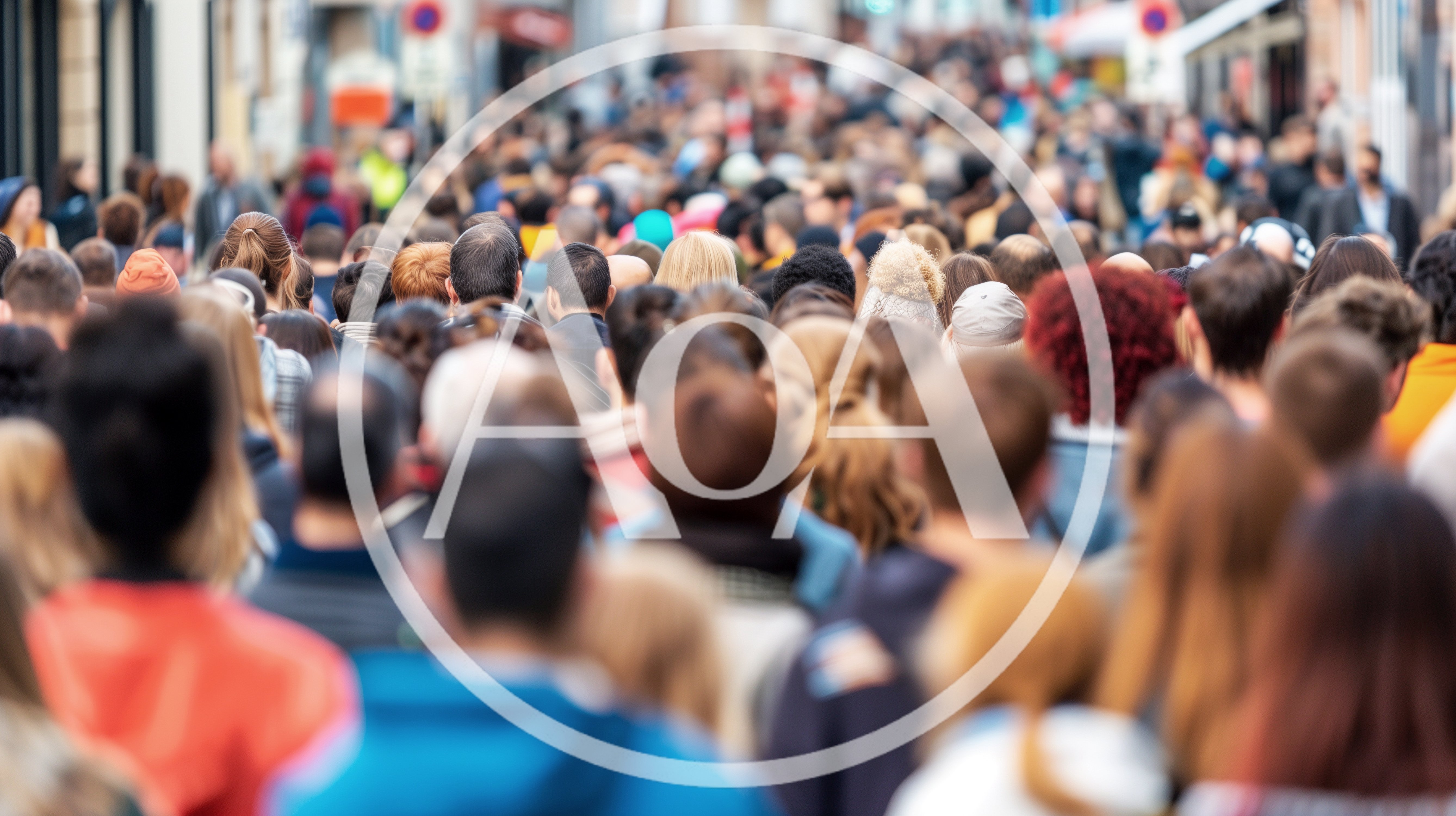 Crowd Of People Walking Down A Busy City Street