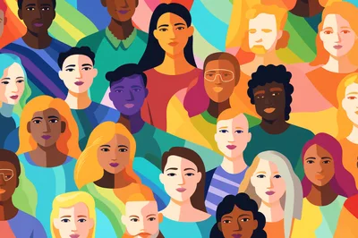 Diverse Group Of People Illustration