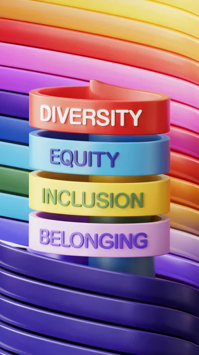 3D Rendered Diversity Equity Inclusion And Belonging Concept