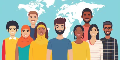 Diverse Group Of People Standing Together