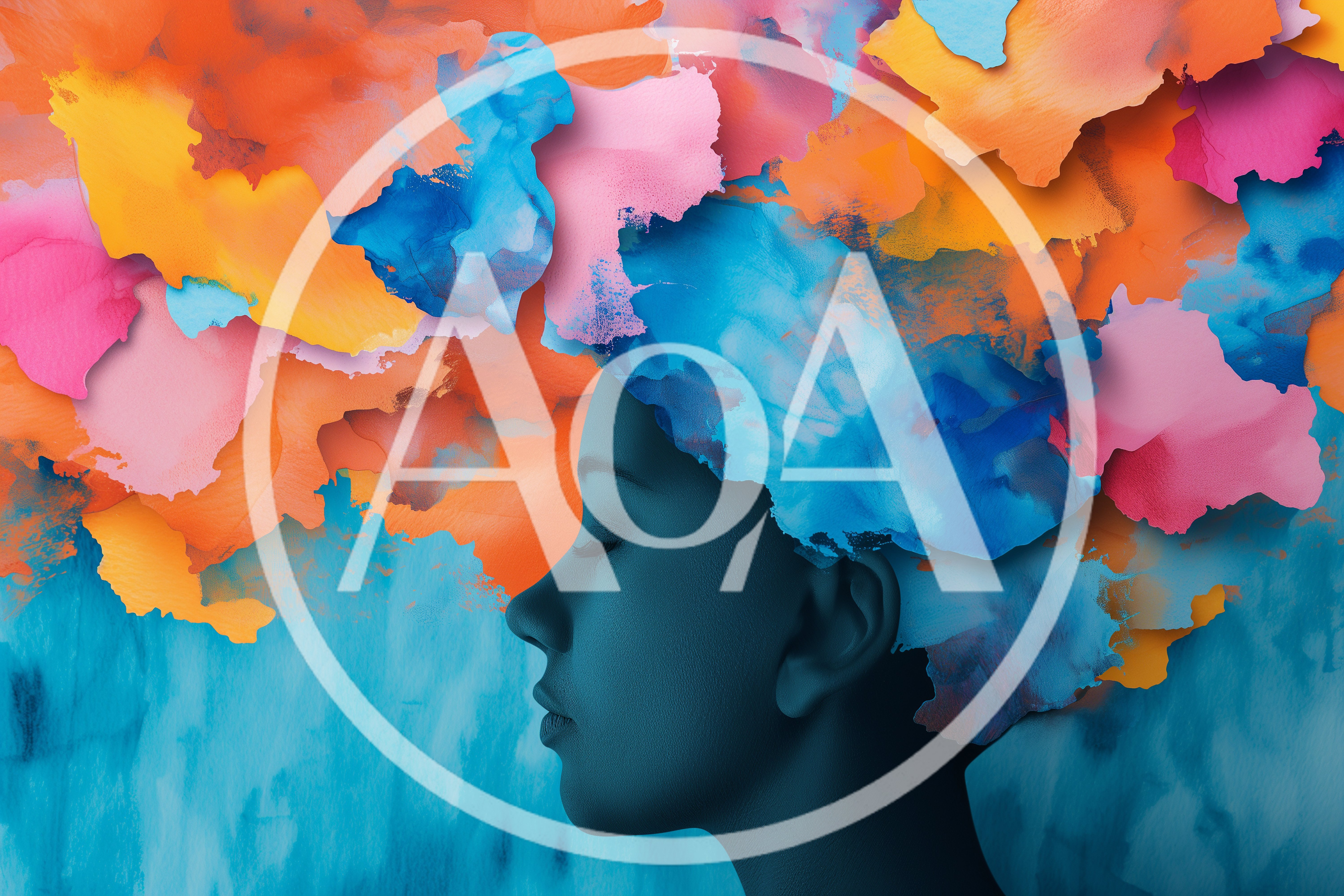 Abstract Portrait Of A Woman With Colorful Painted Hair