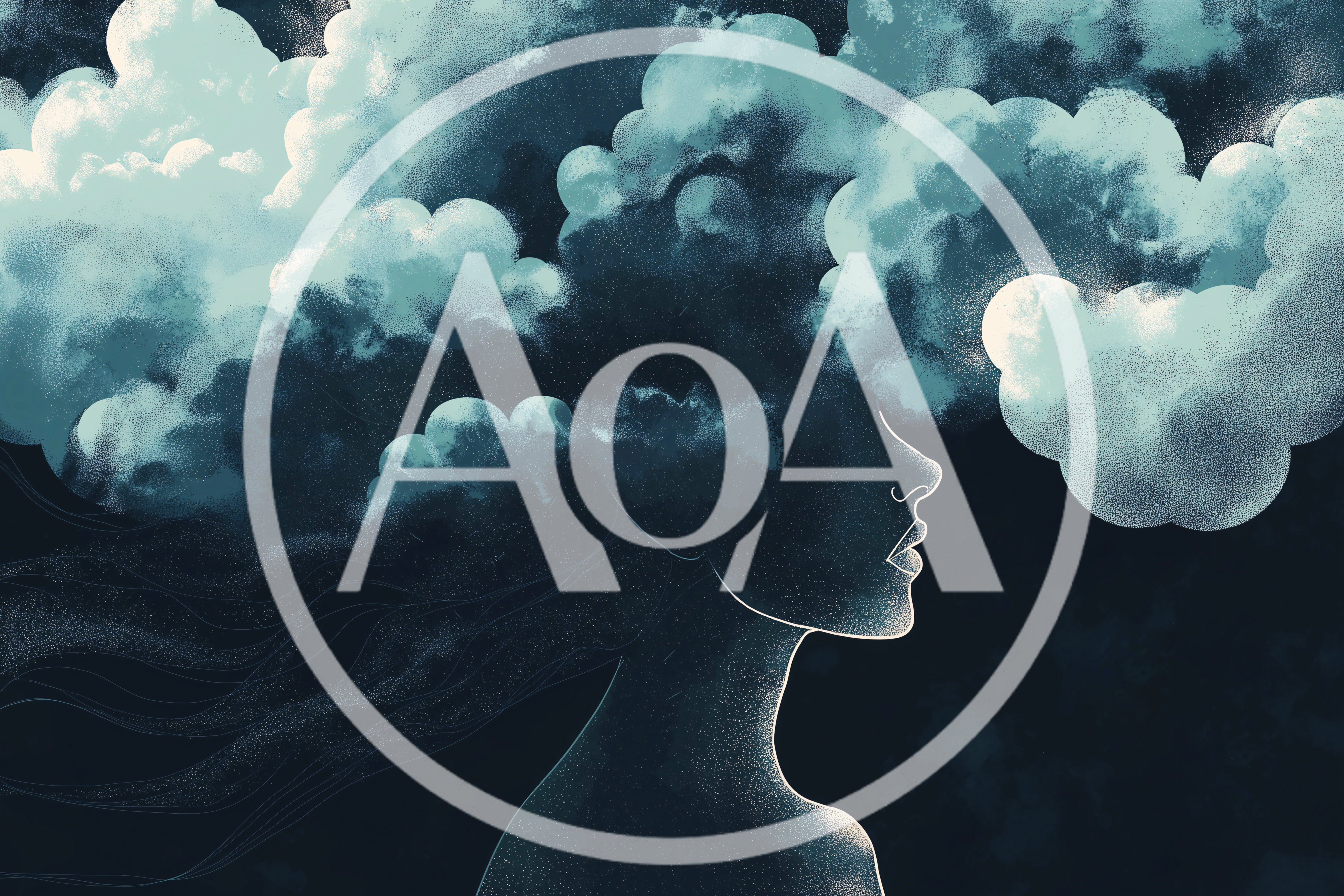 Surreal Illustration Of A Woman With Stormy Cloud Hair