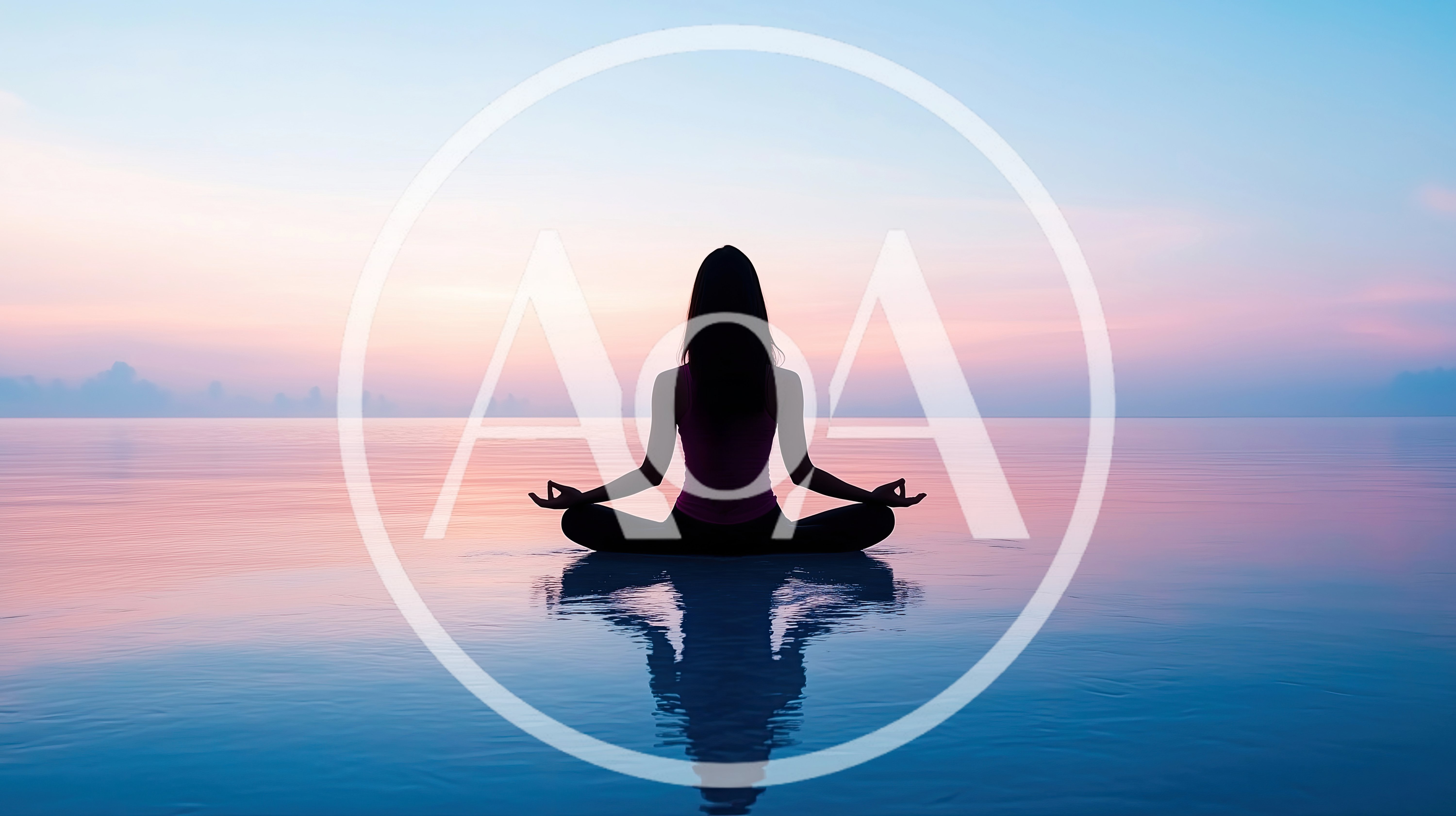 Woman Meditating In Lotus Pose At Sunset