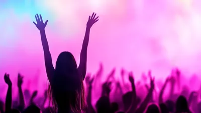 Crowd Dancing at a Vibrant Music Festival