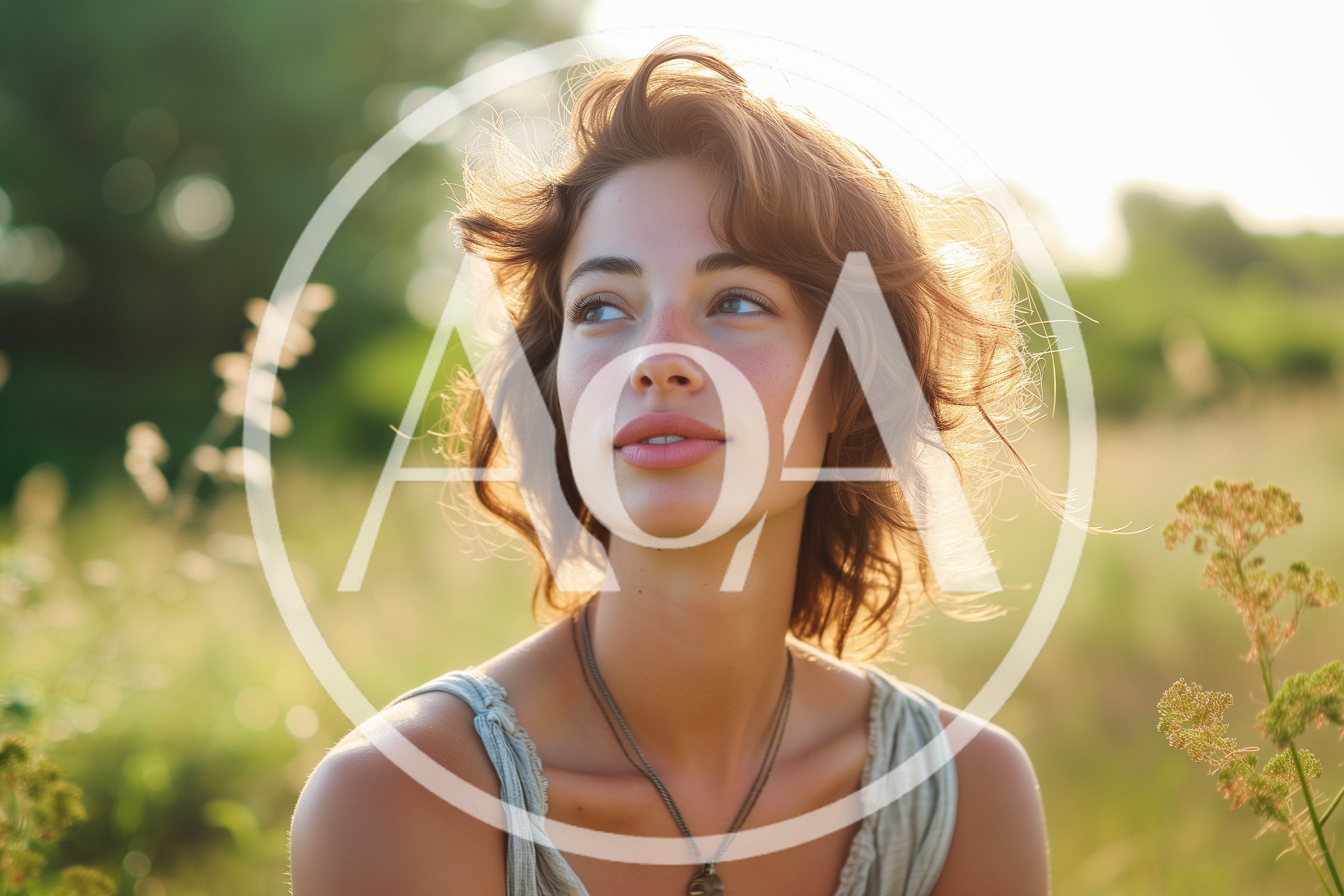 Young Woman Enjoying Golden Hour In A Meadow