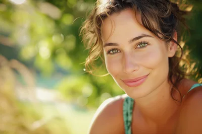 Portrait Of A Smiling Woman Outdoors