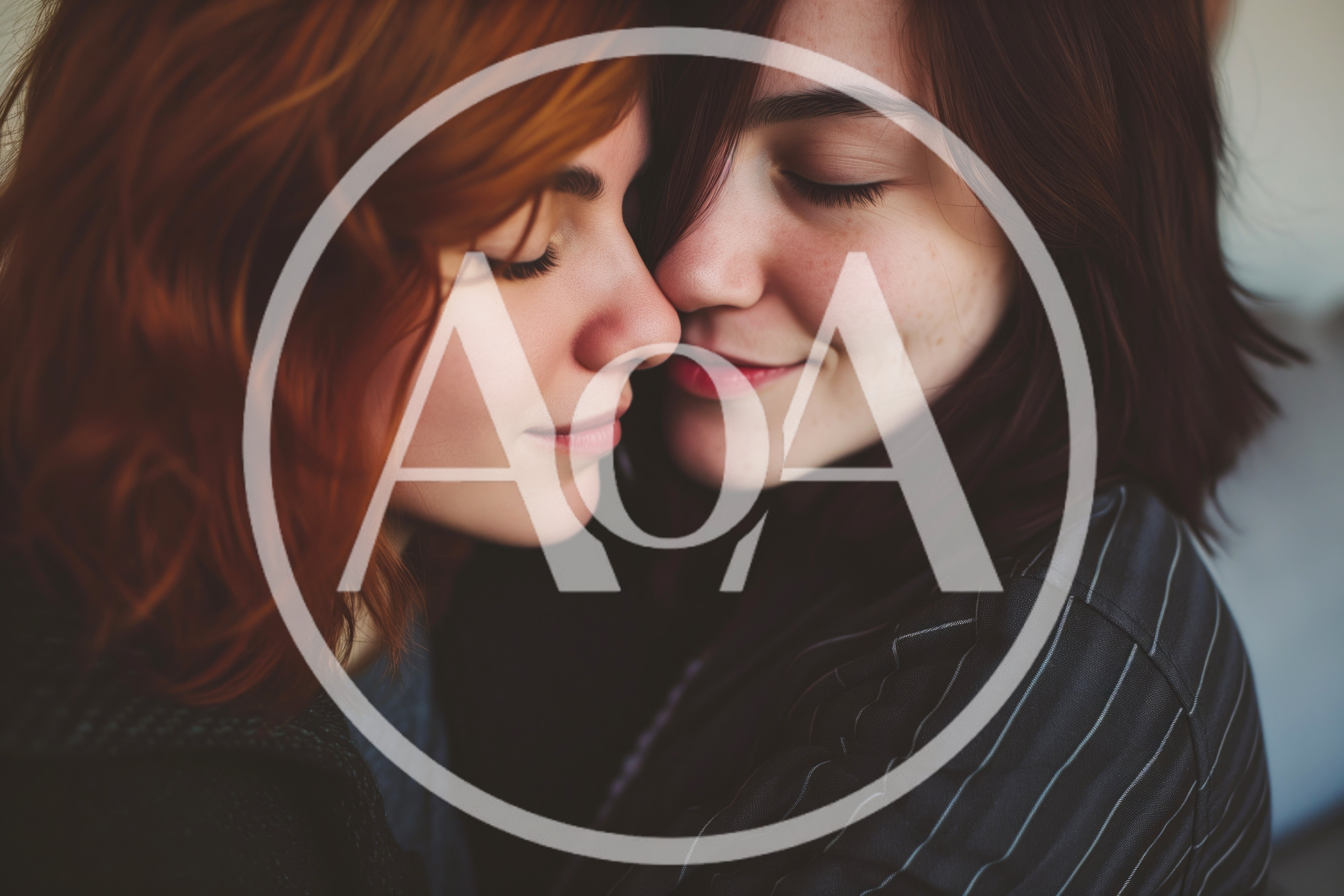 Two Women Embracing With Eyes Closed
