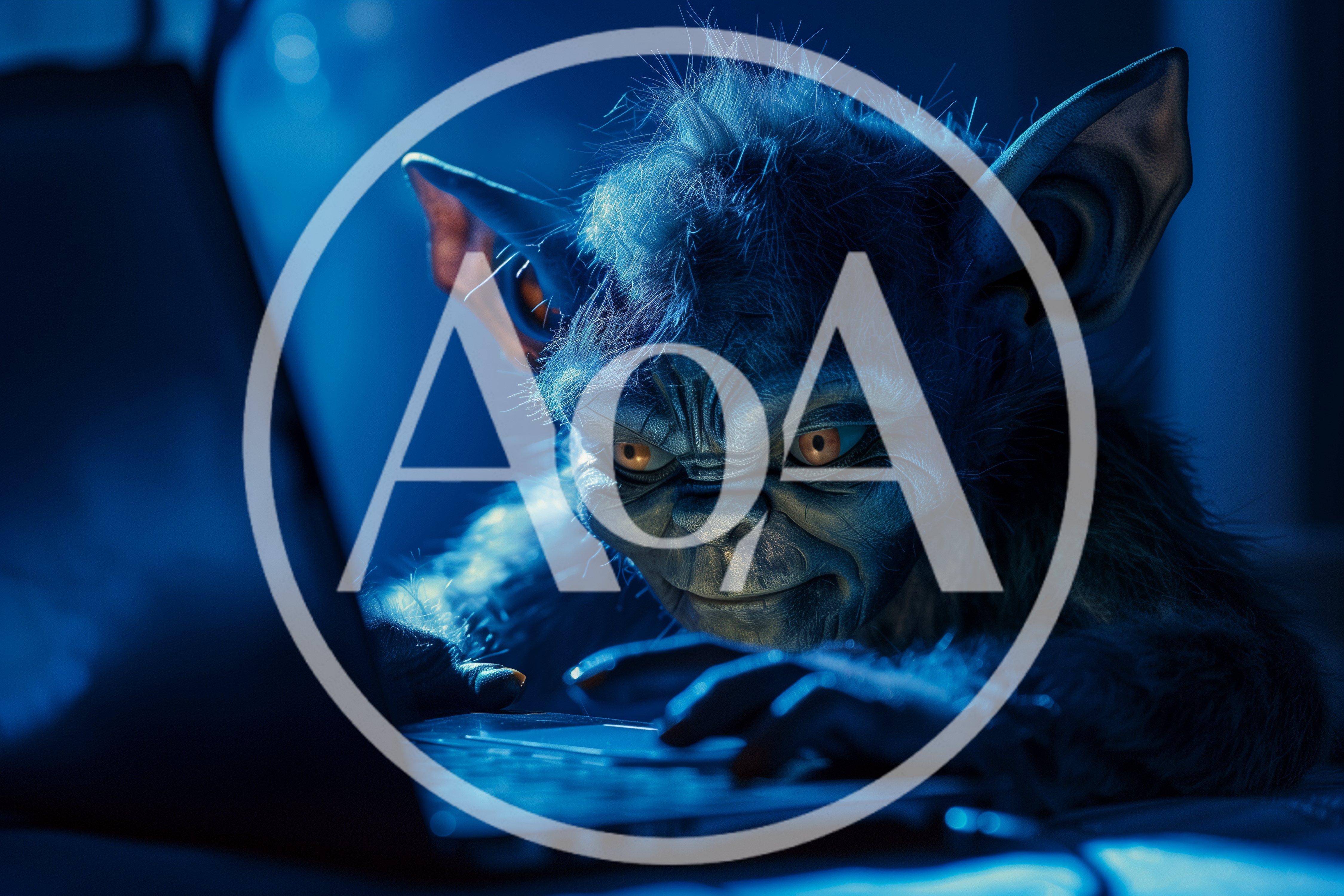 Internet Troll Typing On A Laptop Computer