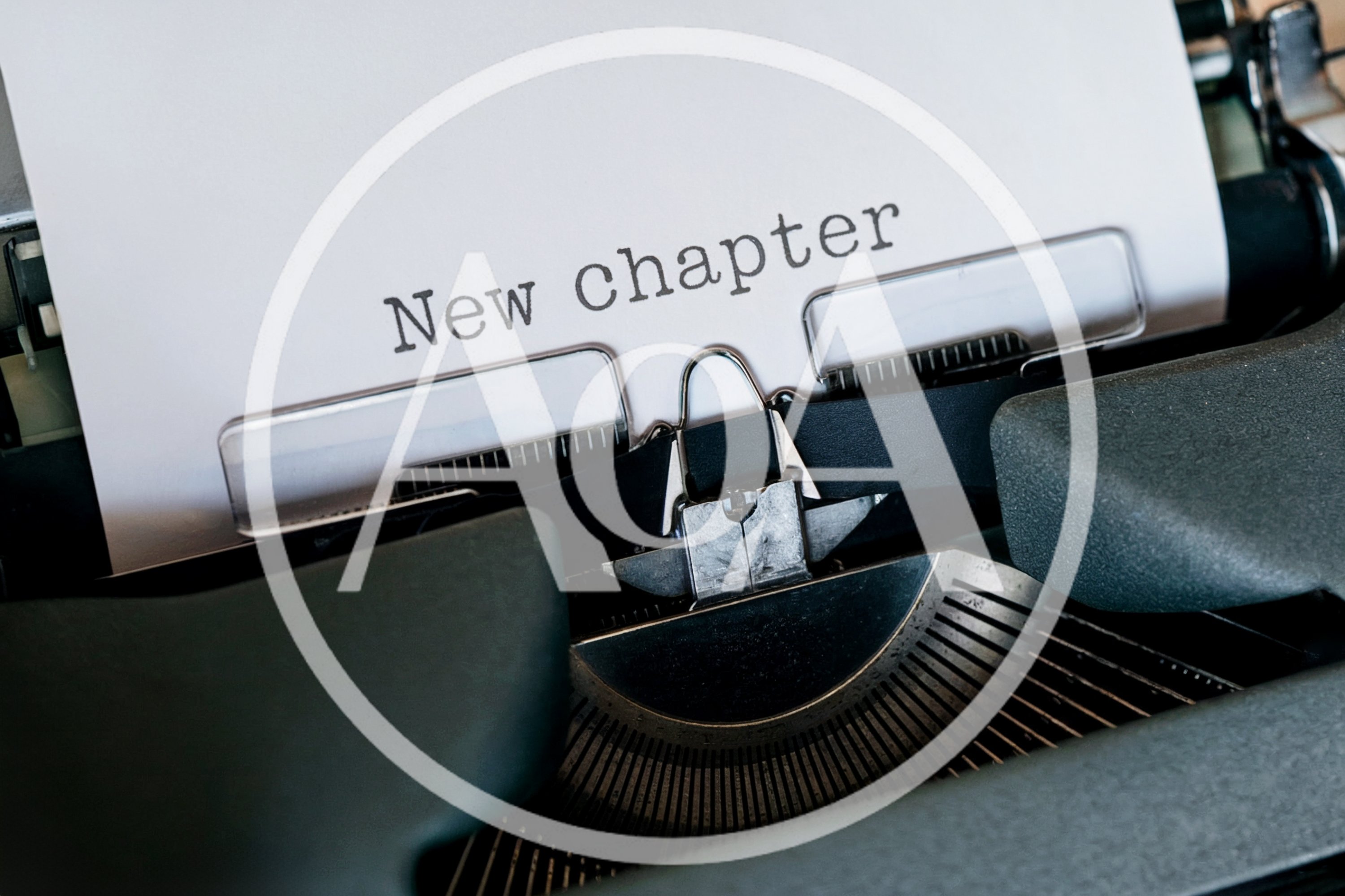 Vintage Typewriter Typing New Chapter On Paper