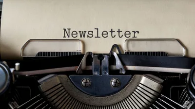Newsletter Typed On A Vintage Manual Typewriter