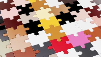 Multicolor Jigsaw Puzzle Pieces Interlocking Together