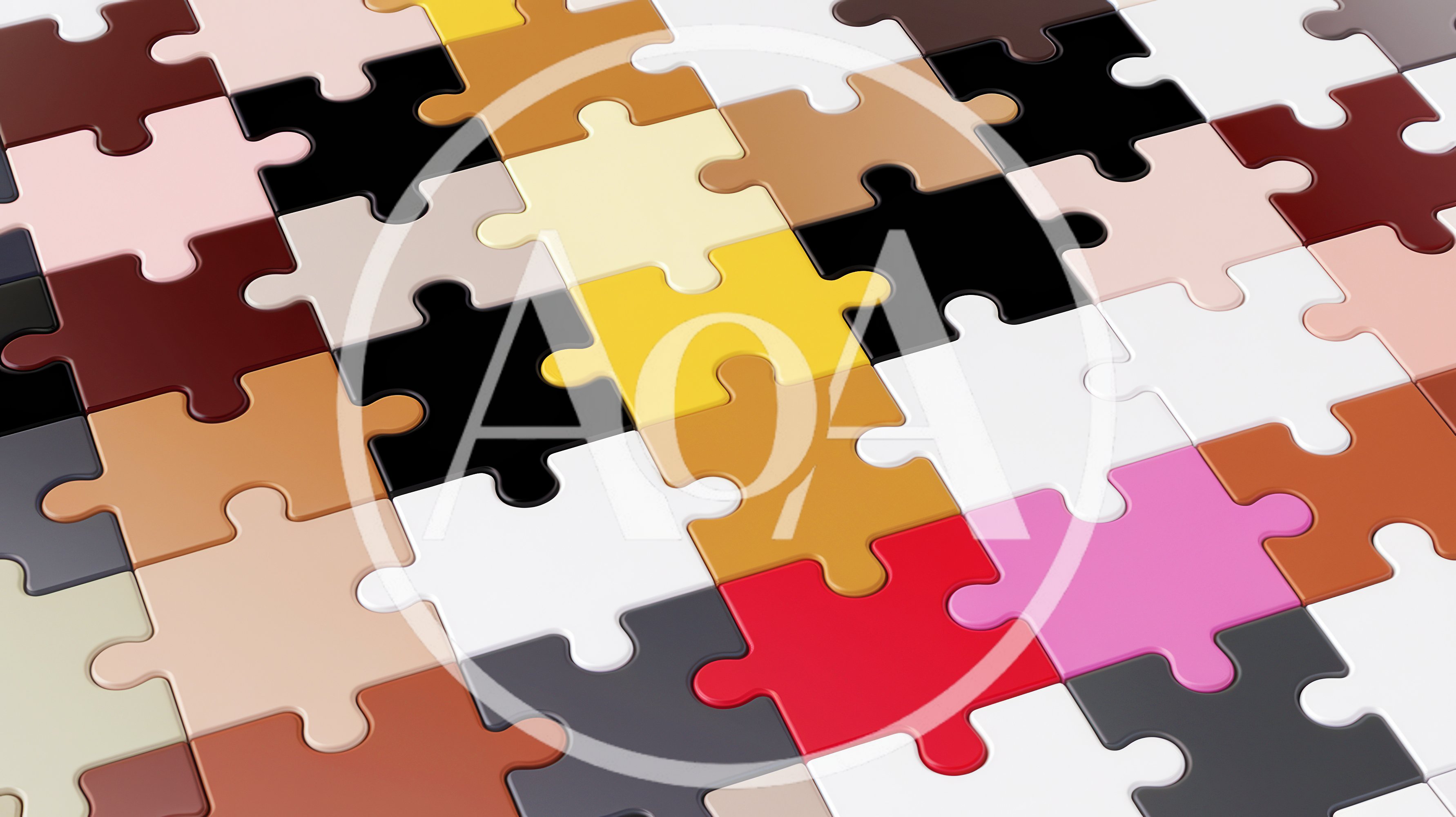 Multicolor Jigsaw Puzzle Pieces Interlocking Together