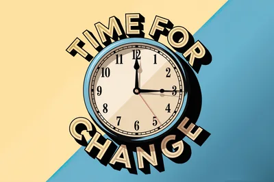 Time For Change Conceptual Clock Illustration