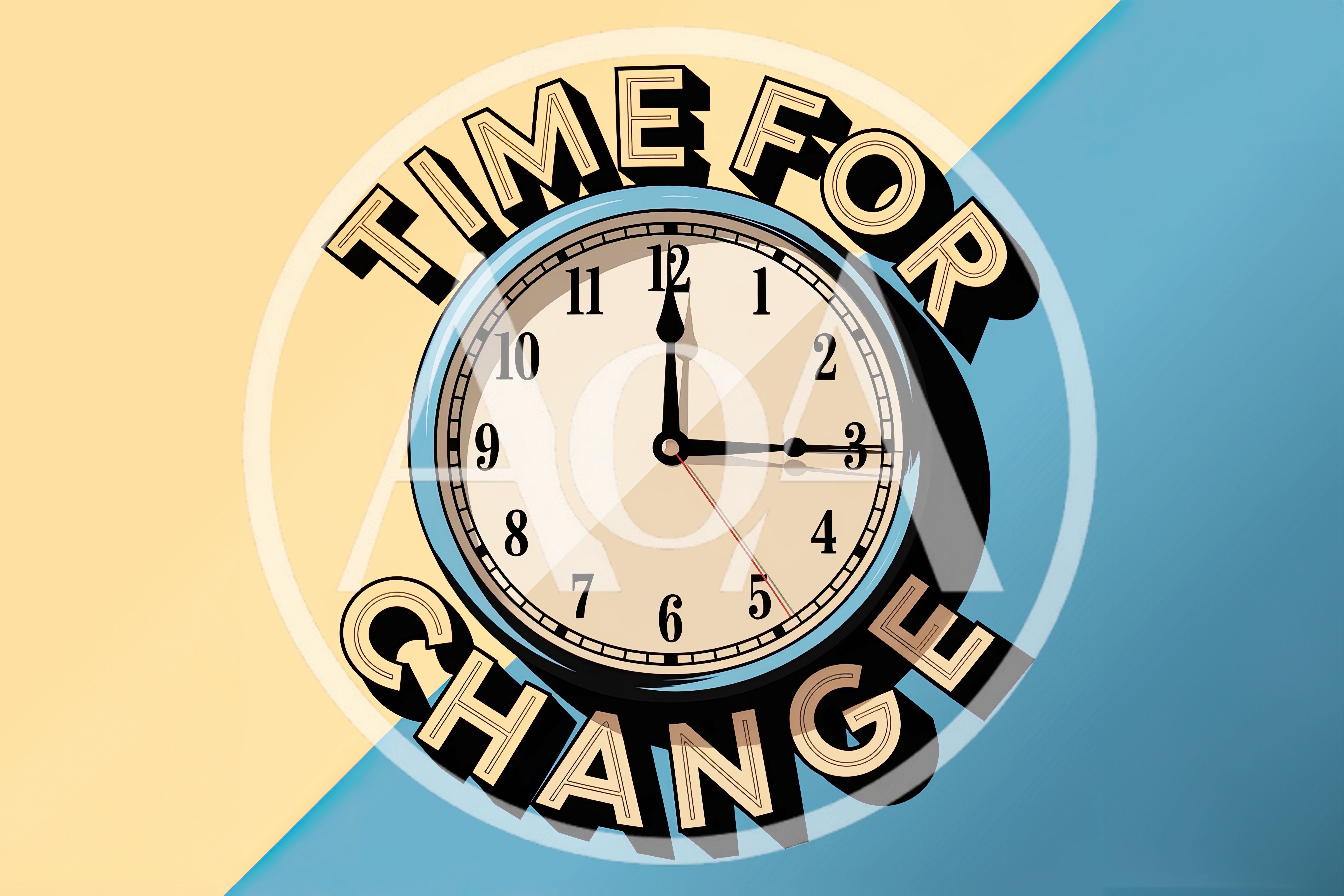 Time For Change Conceptual Clock Illustration