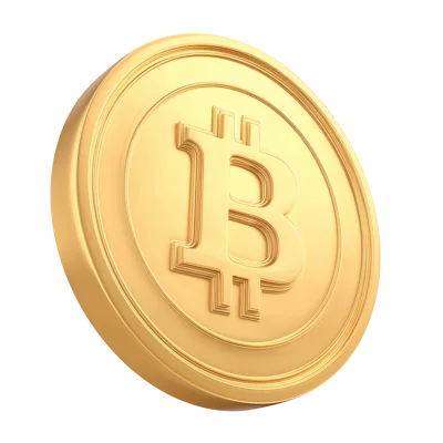 3D Rendered Golden Bitcoin Coin Isolated On White