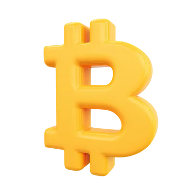 3D Rendered Yellow Bitcoin Symbol On Black Background