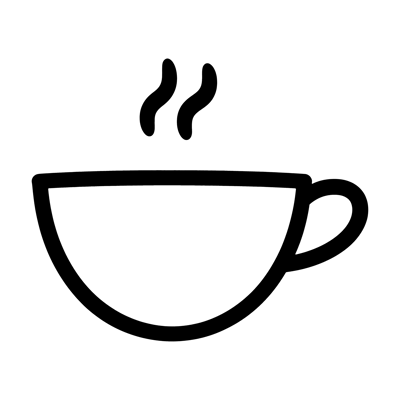 Minimalist Line Art Icon Of A Steaming Coffee Cup