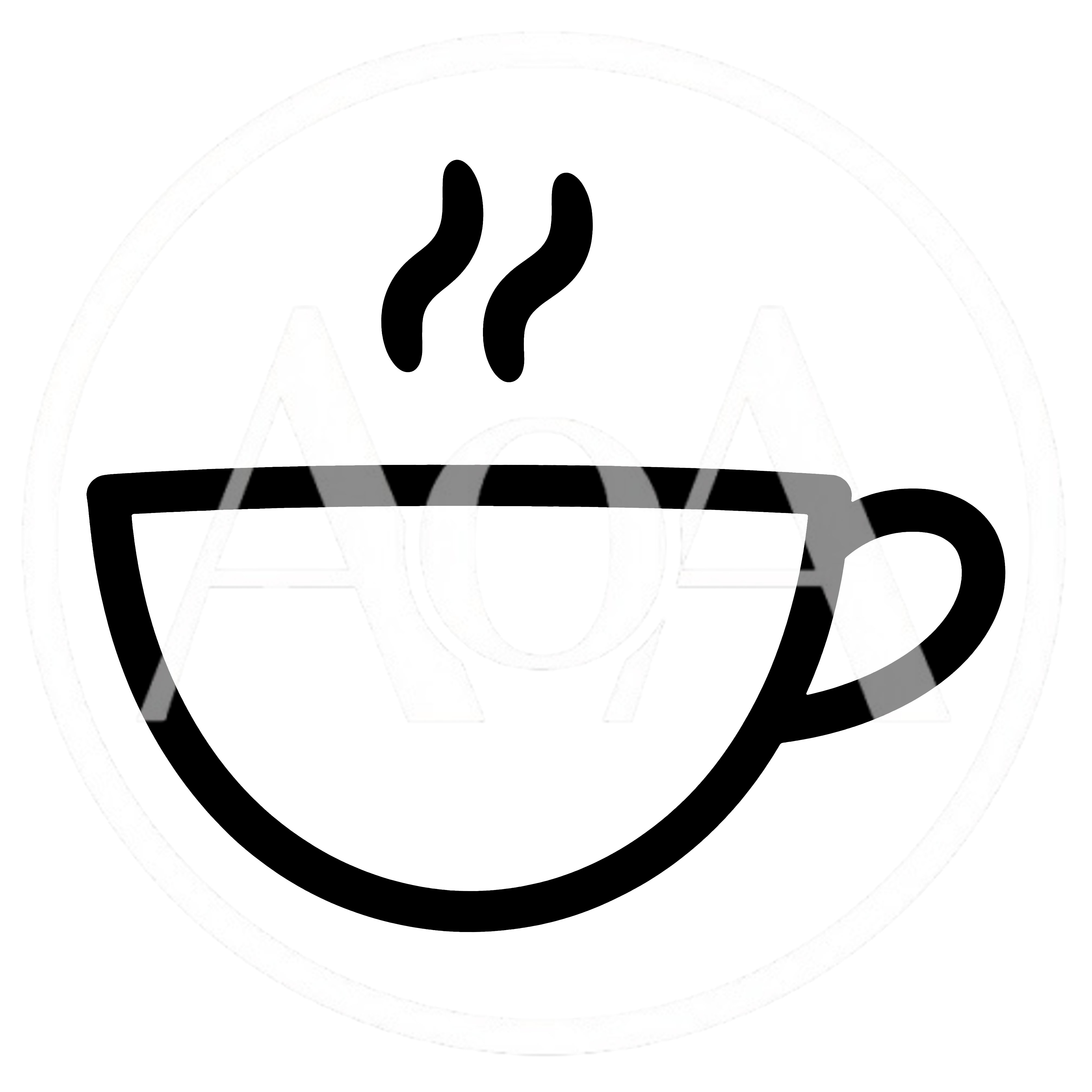 Minimalist Line Art Icon Of A Steaming Coffee Cup