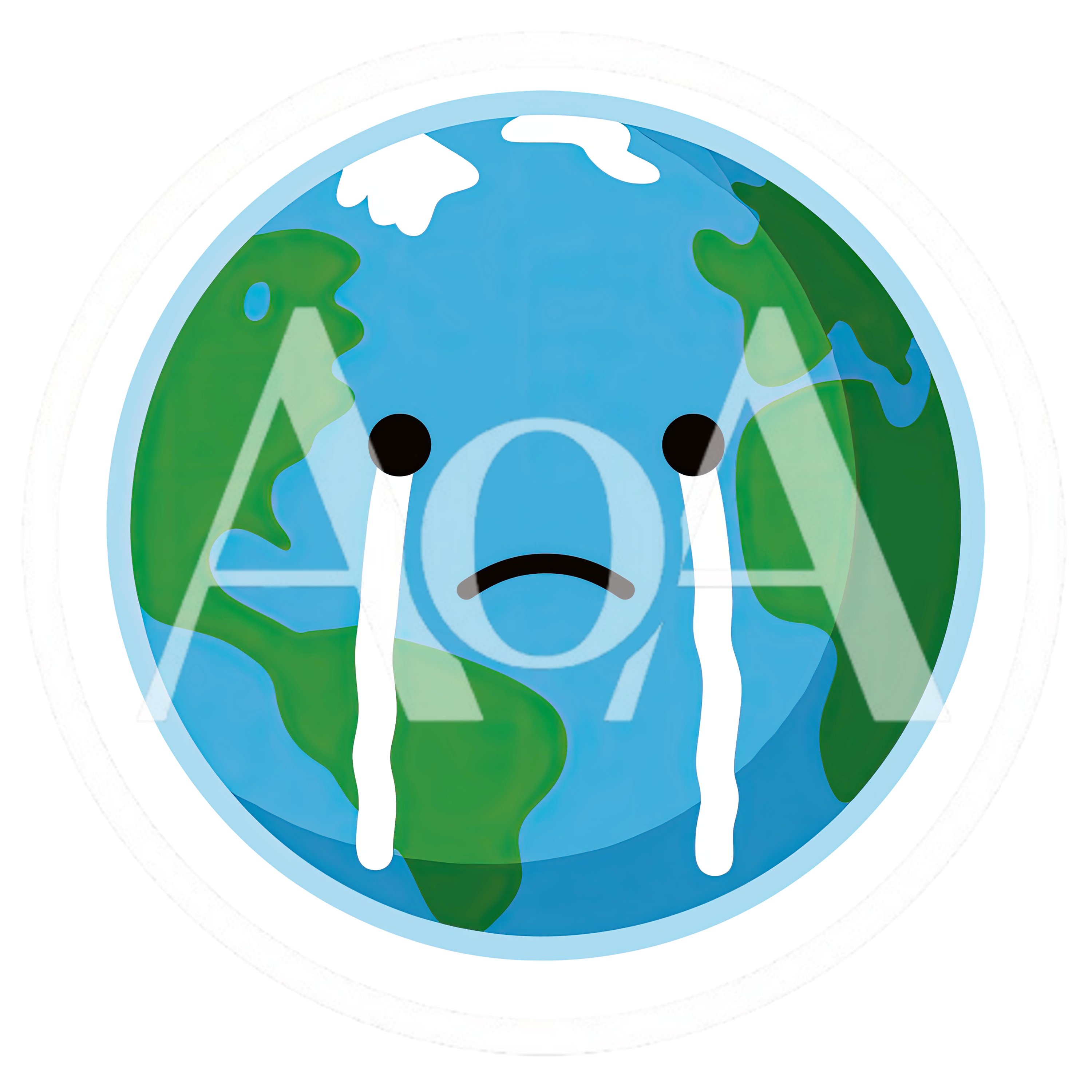 Crying Earth Cartoon Illustration With Sad Expression