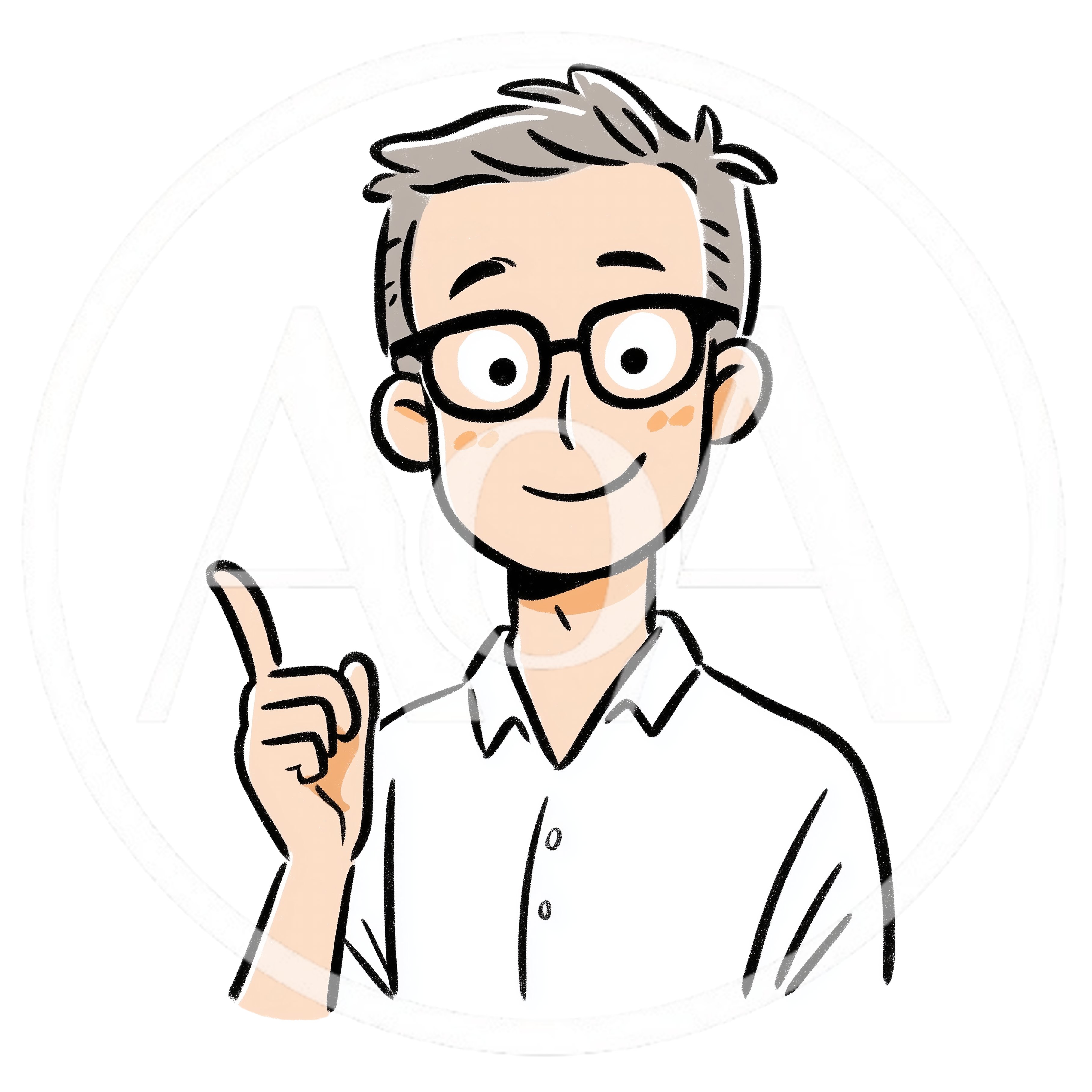 Illustration Of A Man Pointing Upward