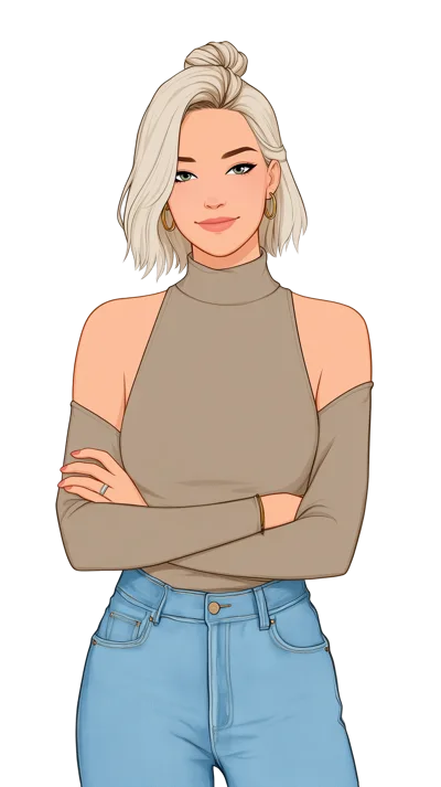 Digital Illustration Of A Stylish Blonde Woman