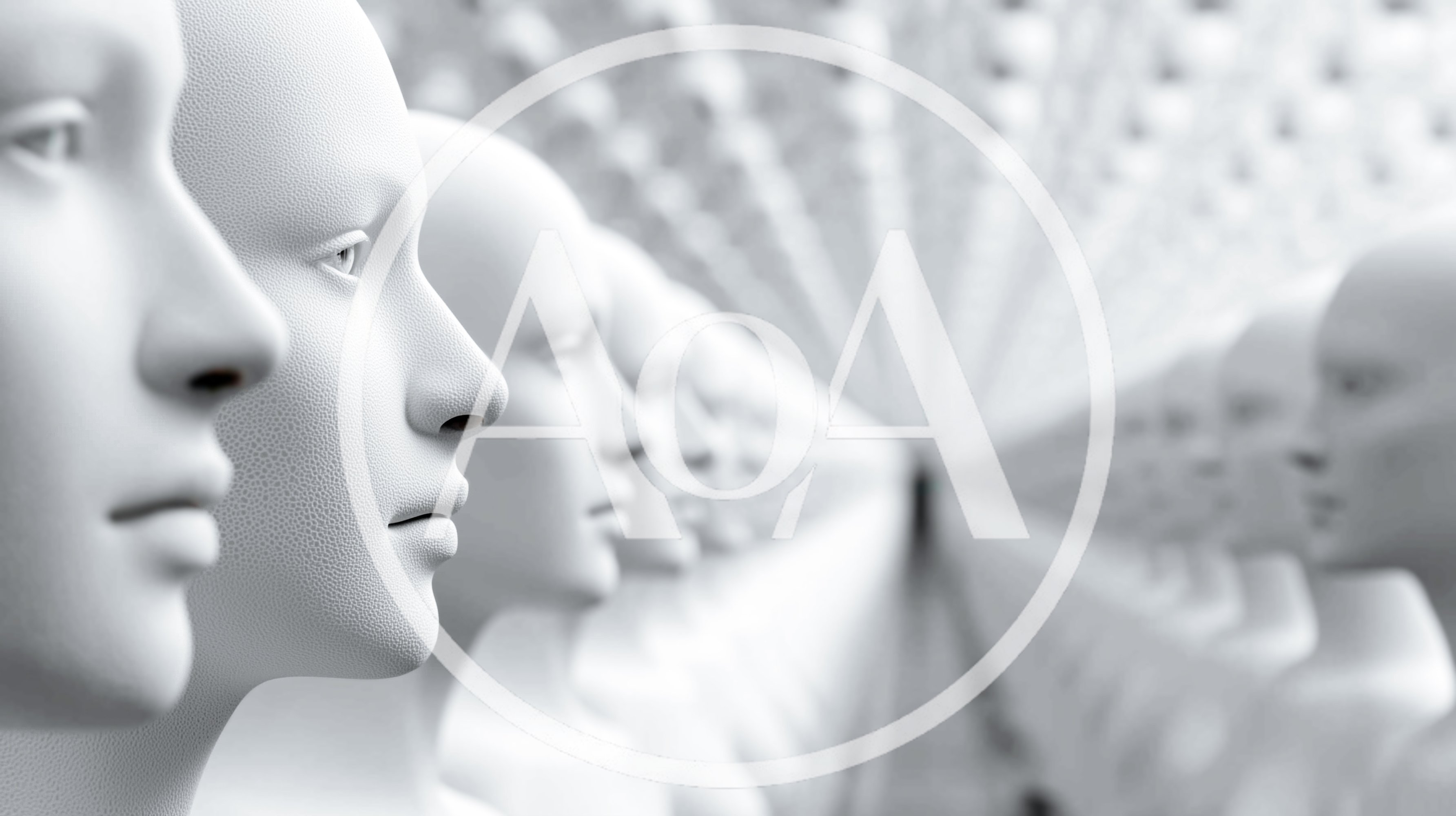 Rows Of Identical White Mannequin Heads