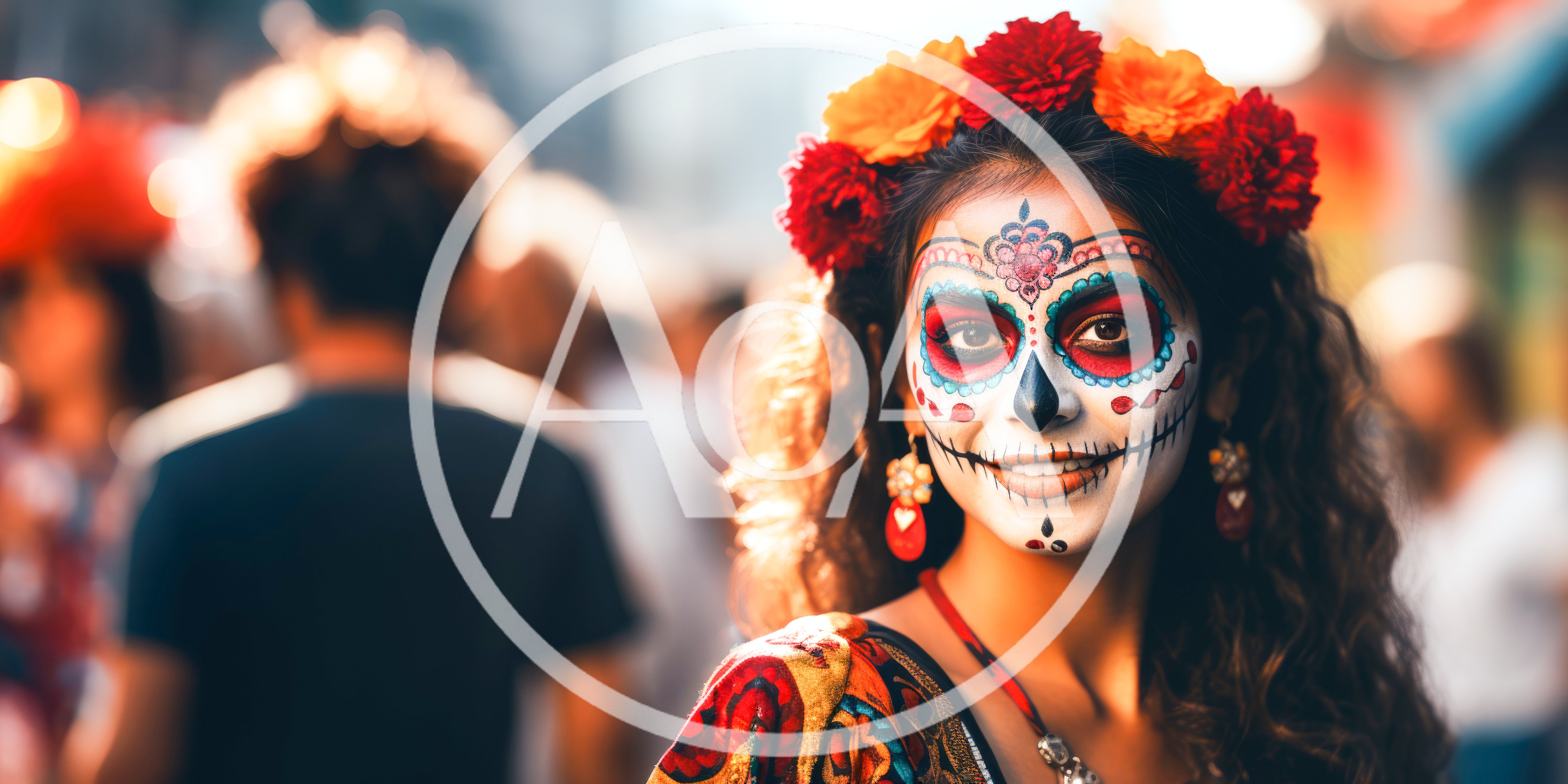 Young Woman With Day Of The Dead Makeup