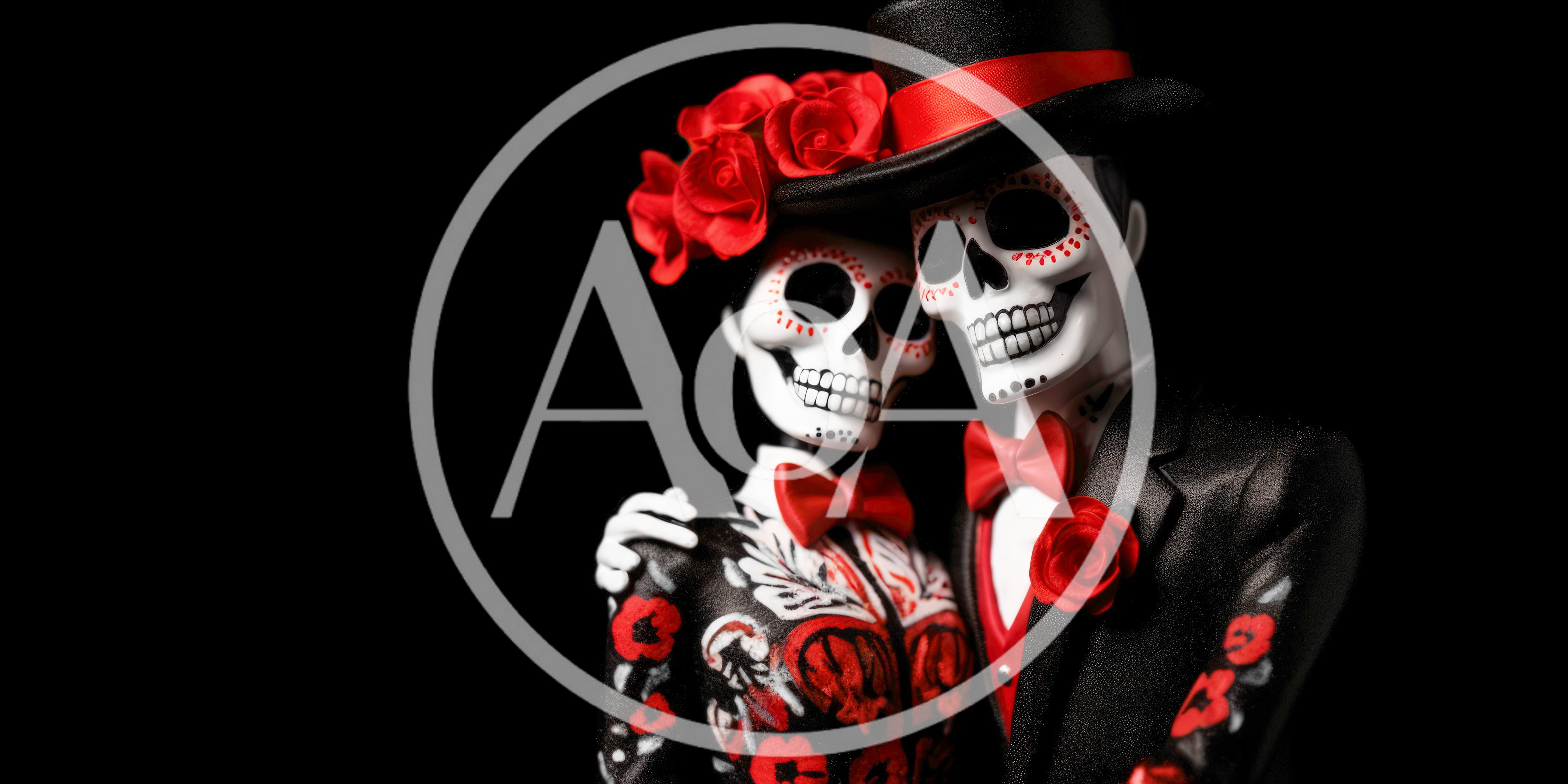 Day Of The Dead Skeleton Couple Figurines