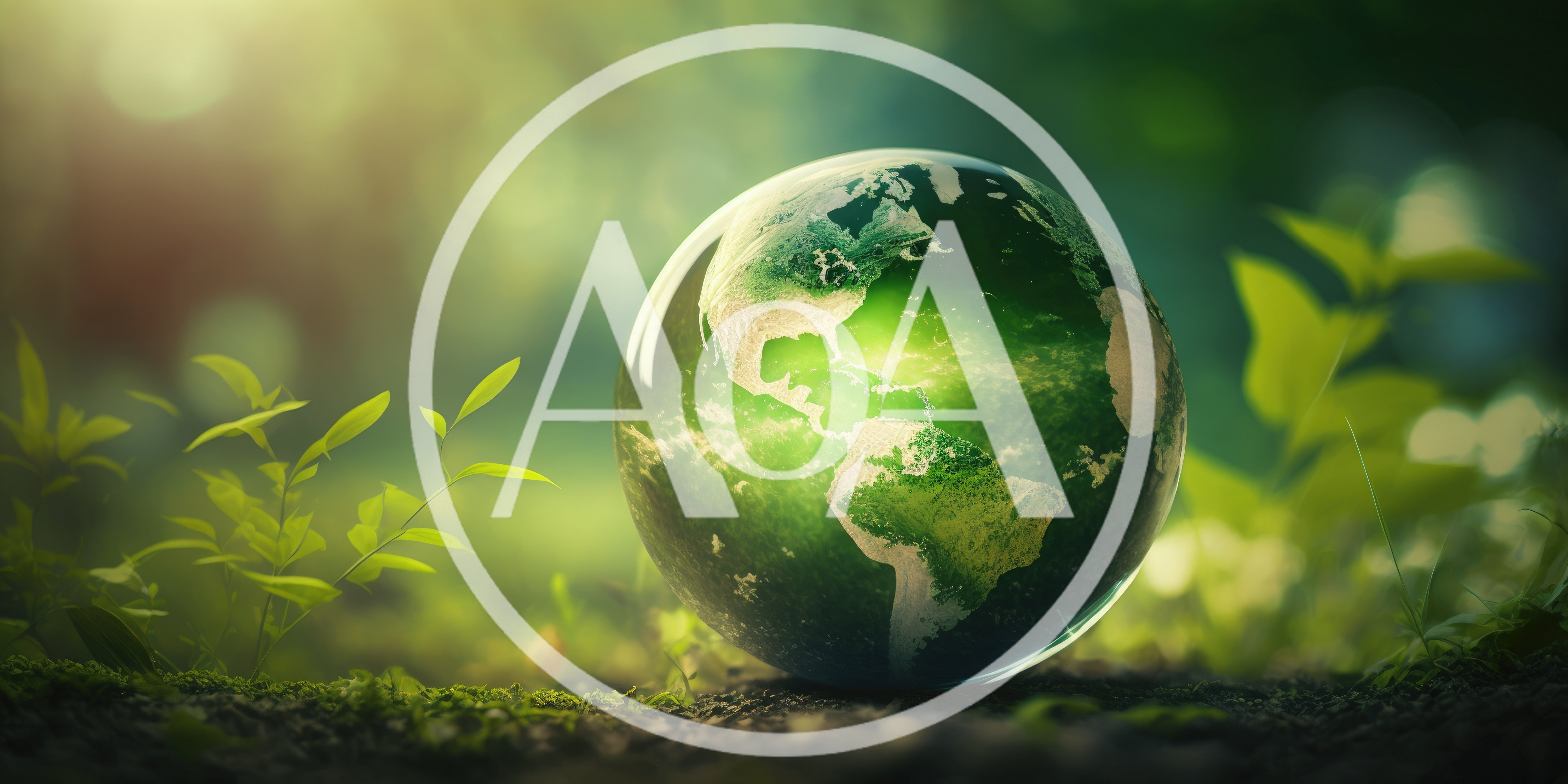 Glass Earth Globe Resting On Forest Floor