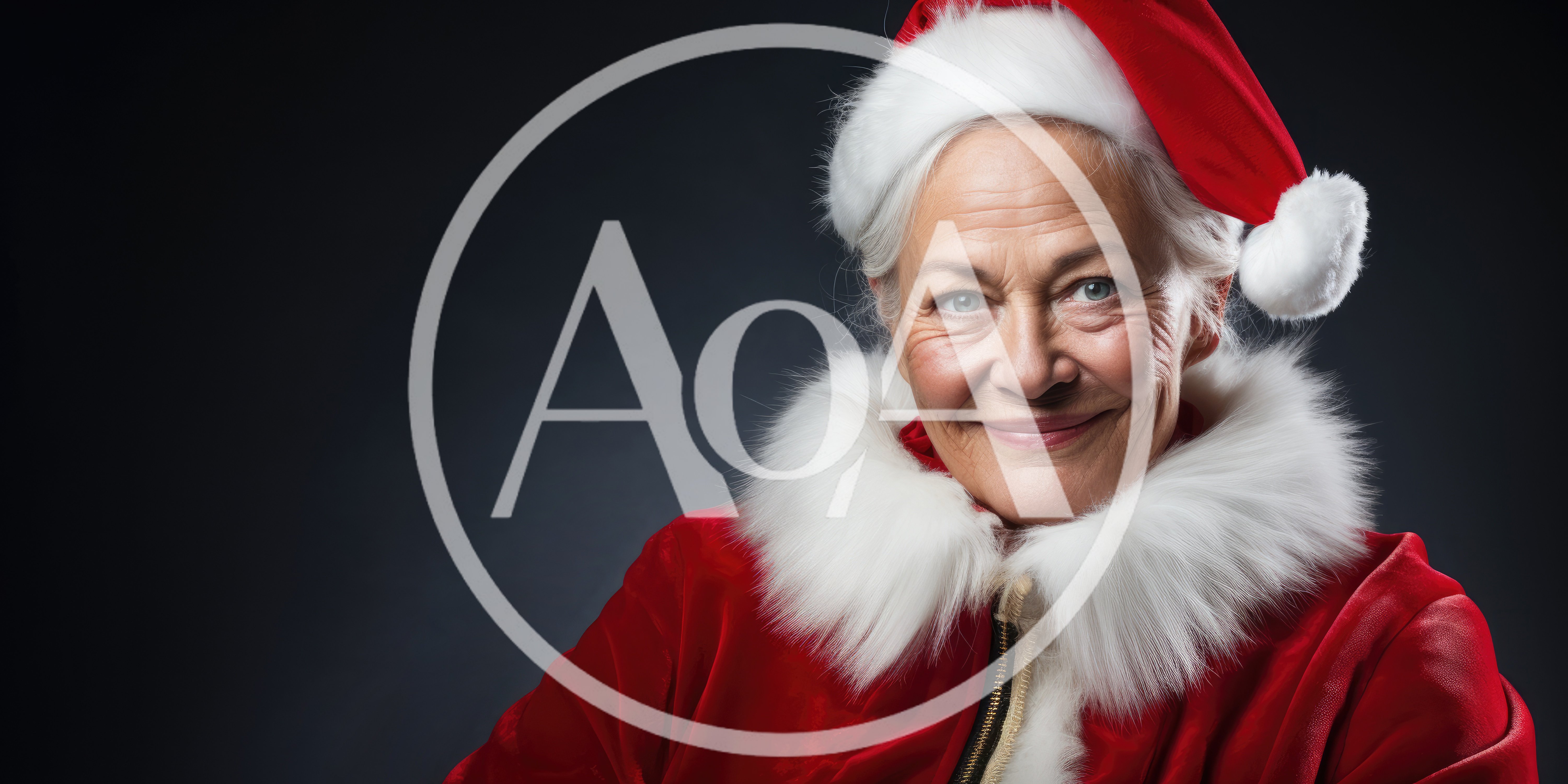Portrait Of A Smiling Senior Woman In Santa Costume