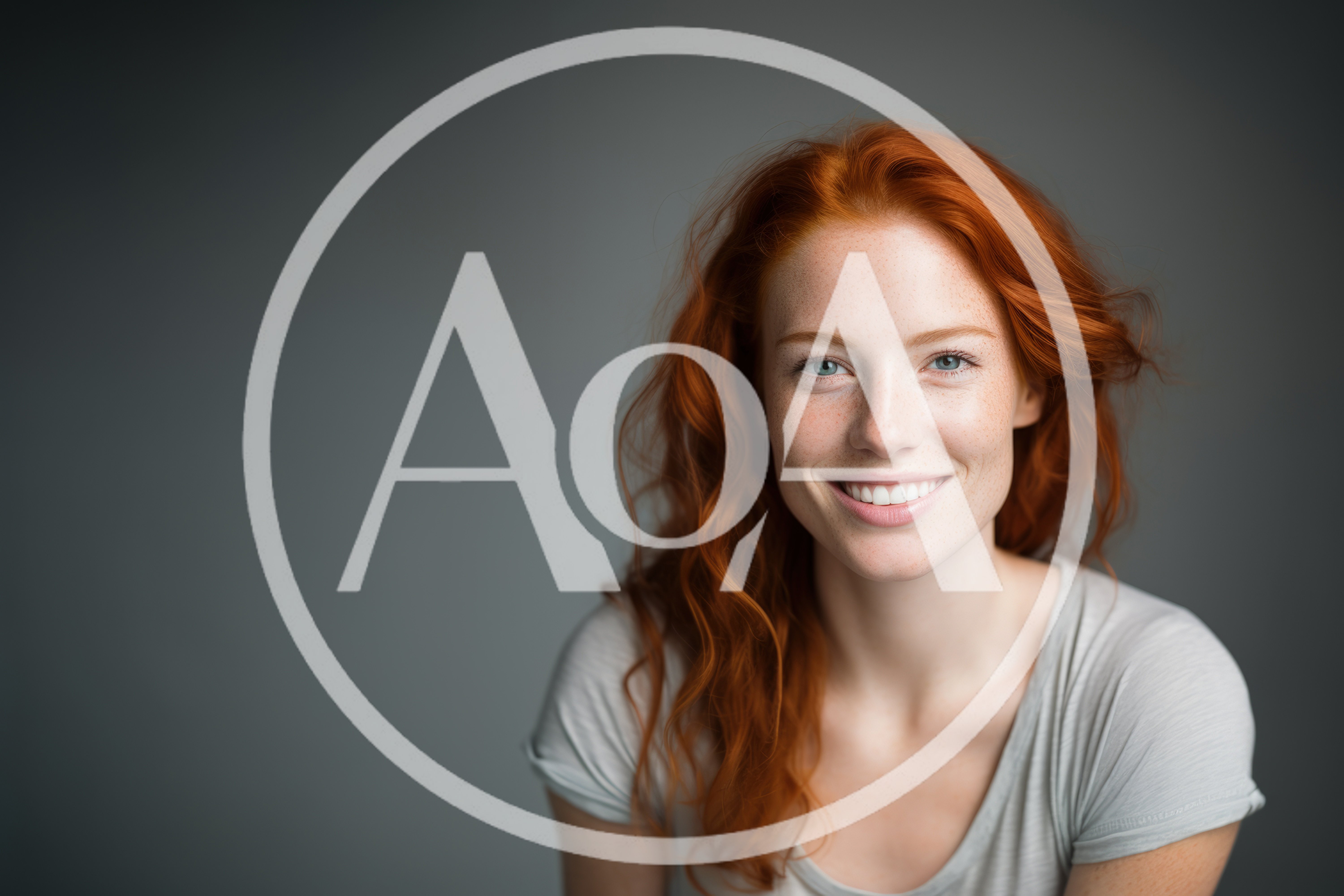 Portrait Of A Smiling Young Woman With Red Hair