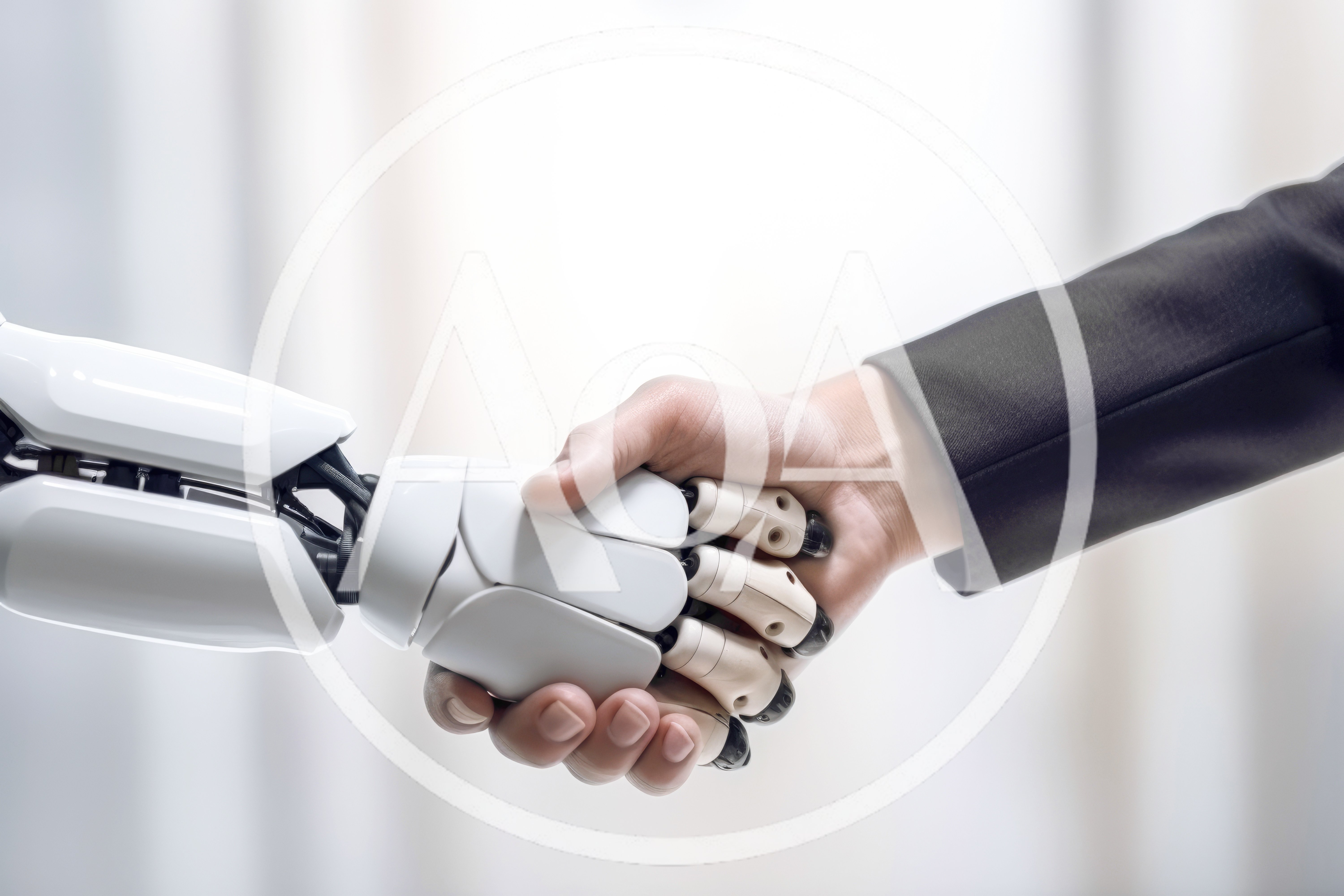 Robot And Human Handshake In Professional Setting