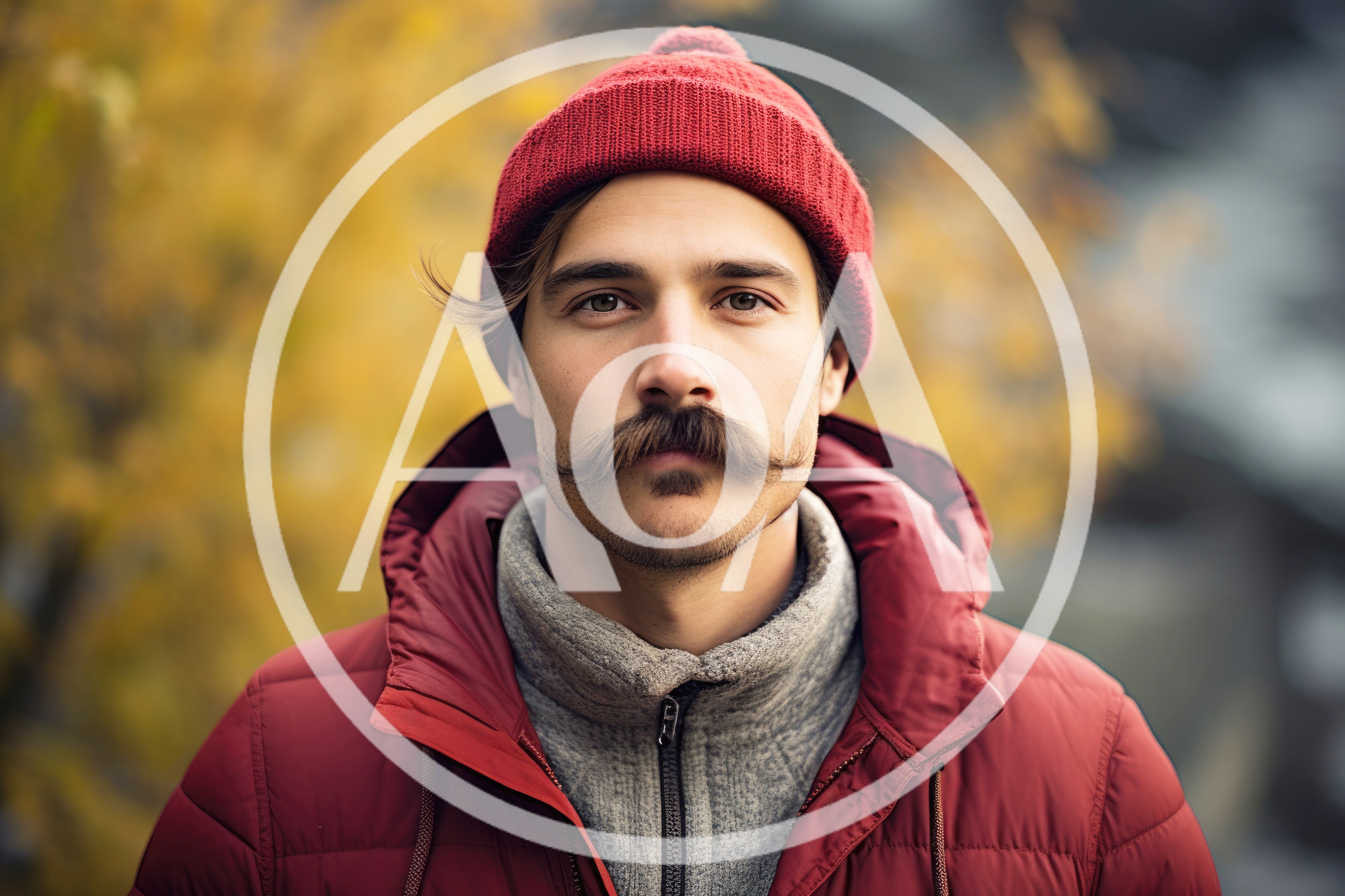 Portrait Of A Man With A Mustache In Autumn