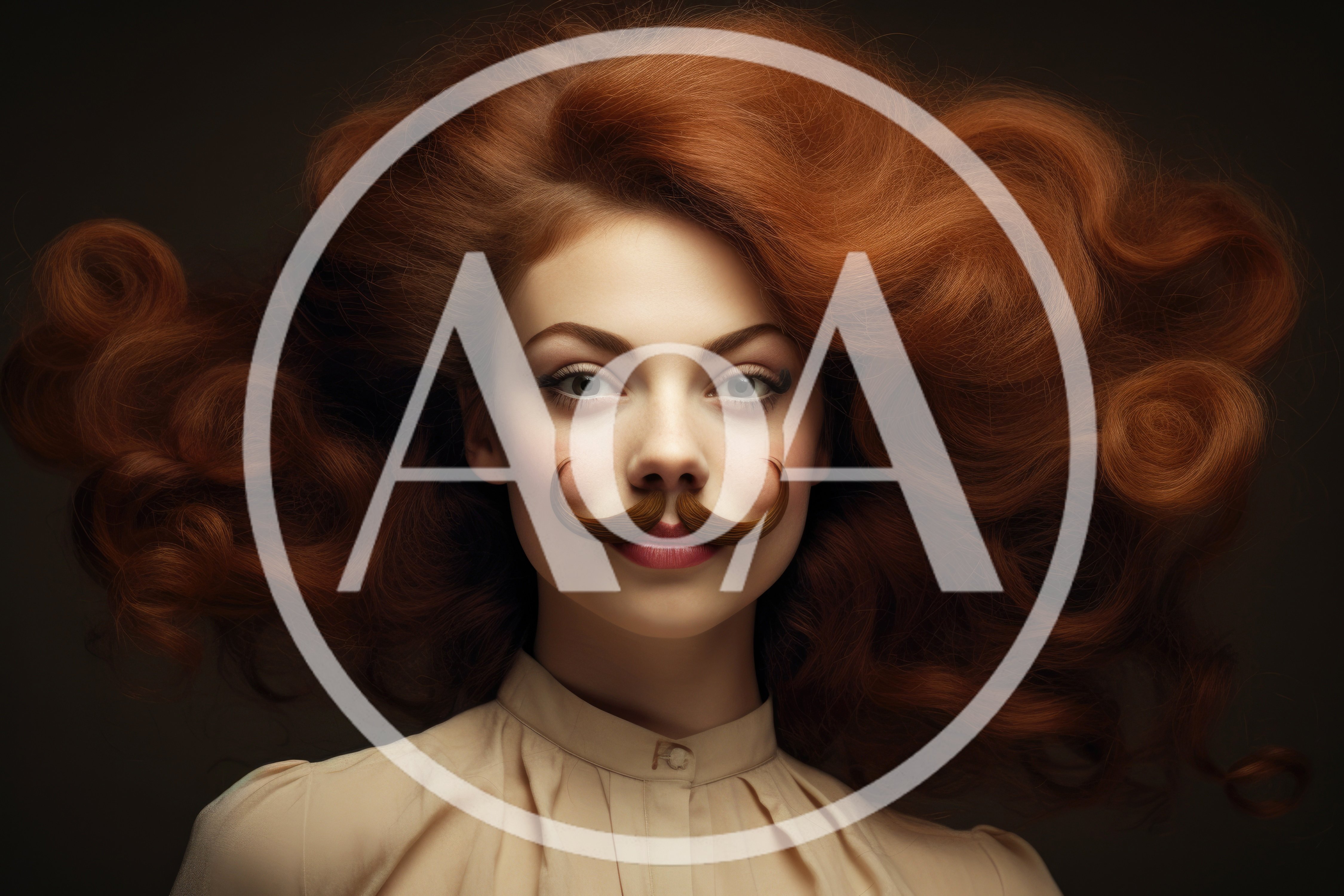 Portrait Of A Woman With A Surreal Hair Mustache